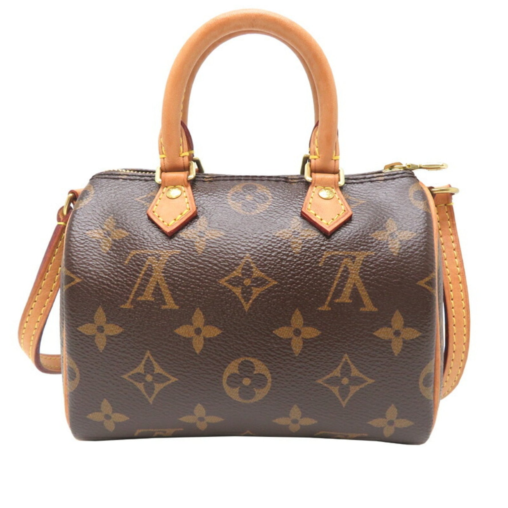 Louis Vuitton Nano Speedy Women's Boston Bag Monogram Brown
