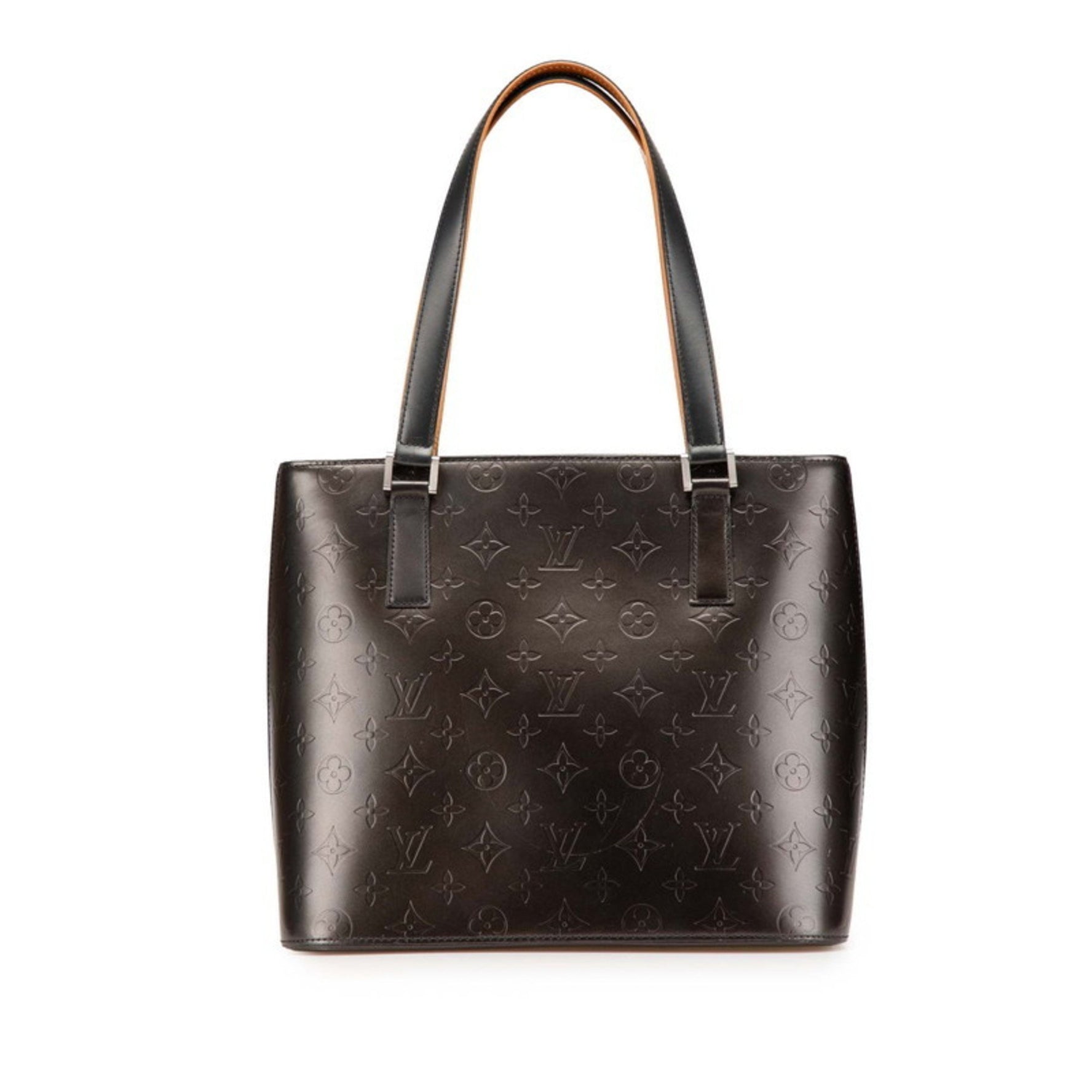 Louis Vuitton Monogram Matte Stockton Handbag Tote Bag Noir Black Leather