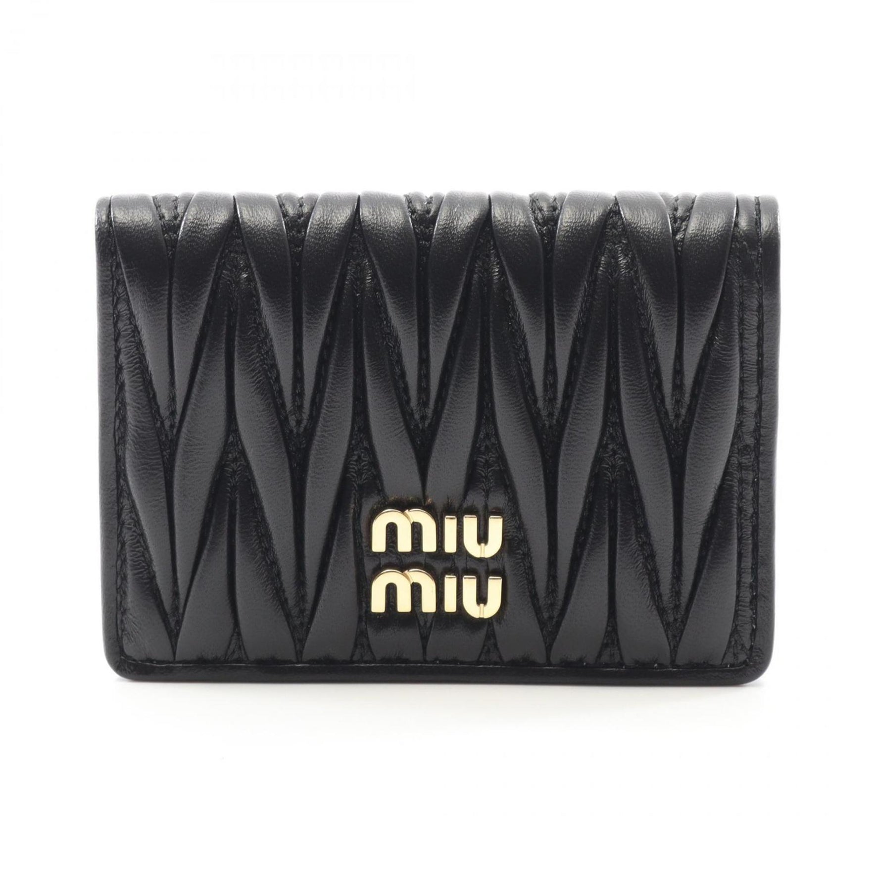 Miu Miu Miu Matelasse Business Card Holder/Card Case Leather
