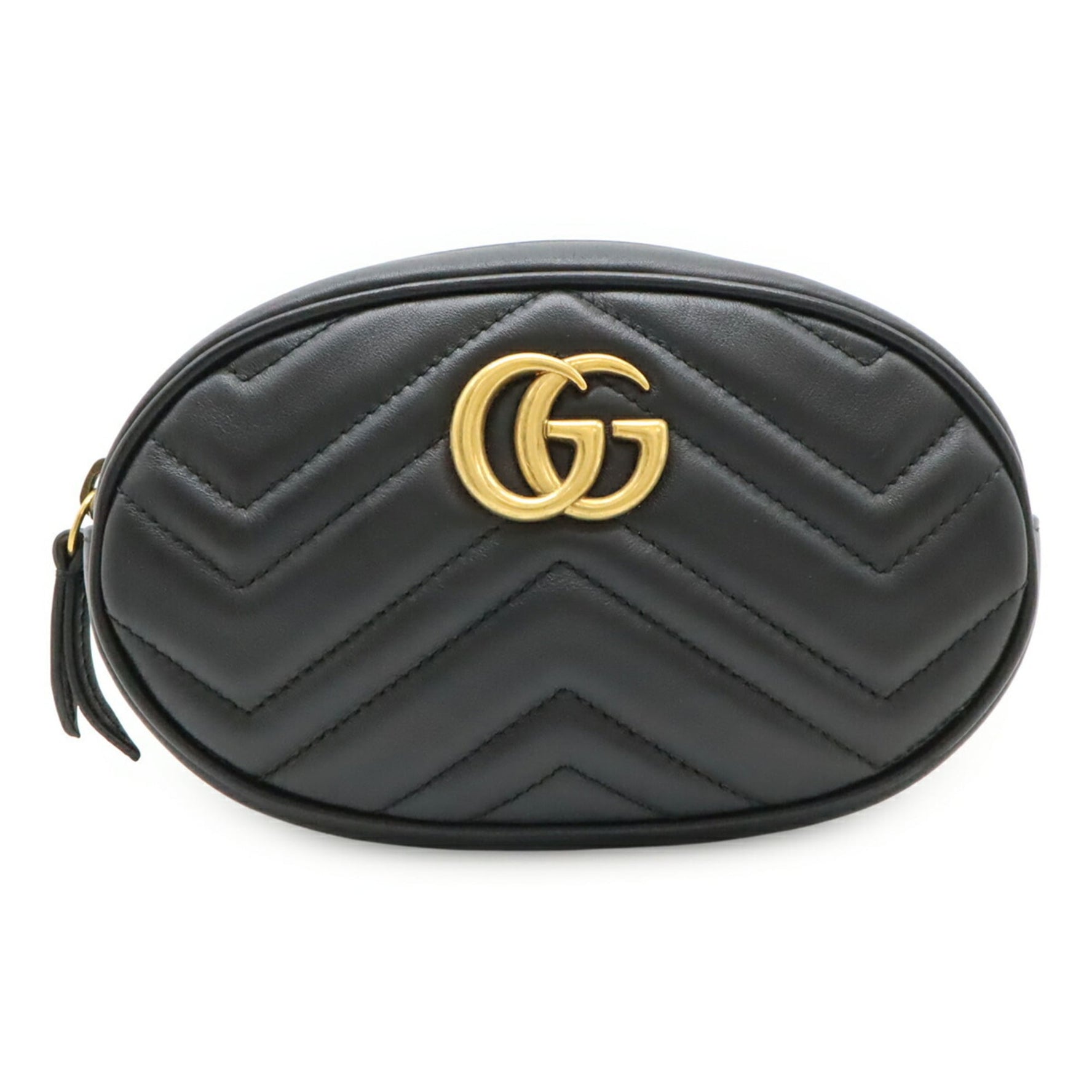 GUCCI GG Marmont Belt Bag, Body Waist Pouch, Quilted Leather, #75