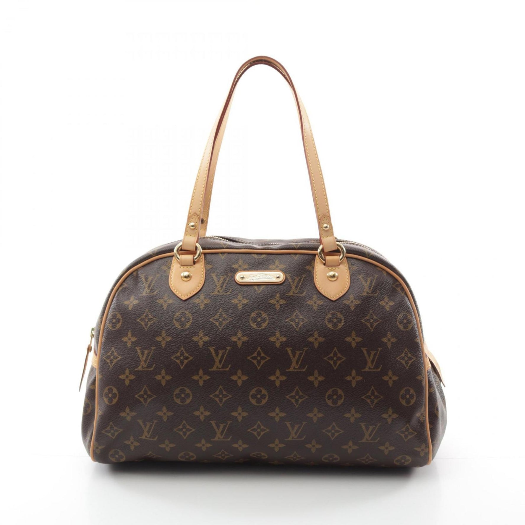 Louis Vuitton Montorgueil GM Shoulder Bag, Coated Canvas, Leather, Monogram, Women's, Brown, M95566