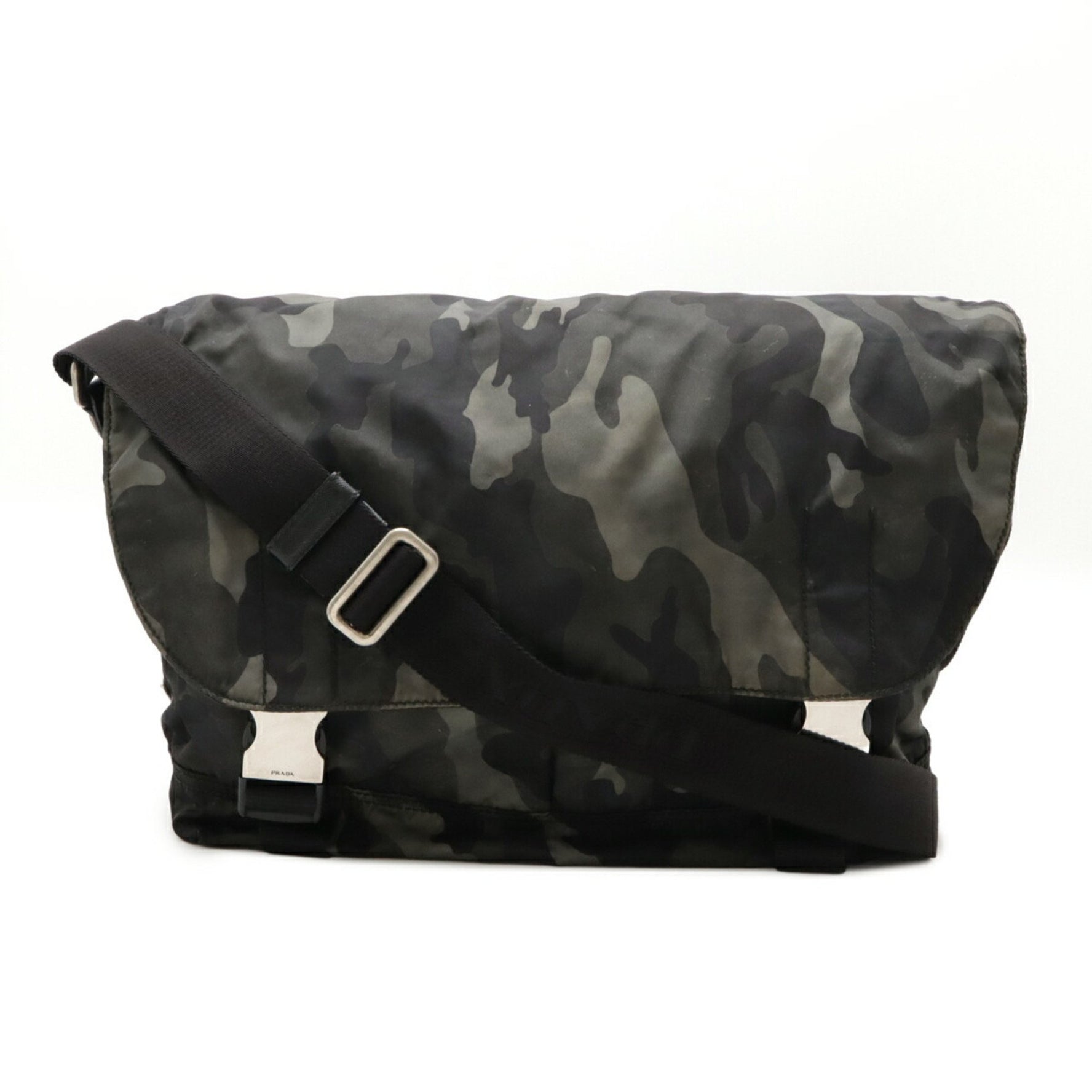 PRADA Prada Bag Shoulder Nylon Camouflage FUMO Green Multicolor VA0887