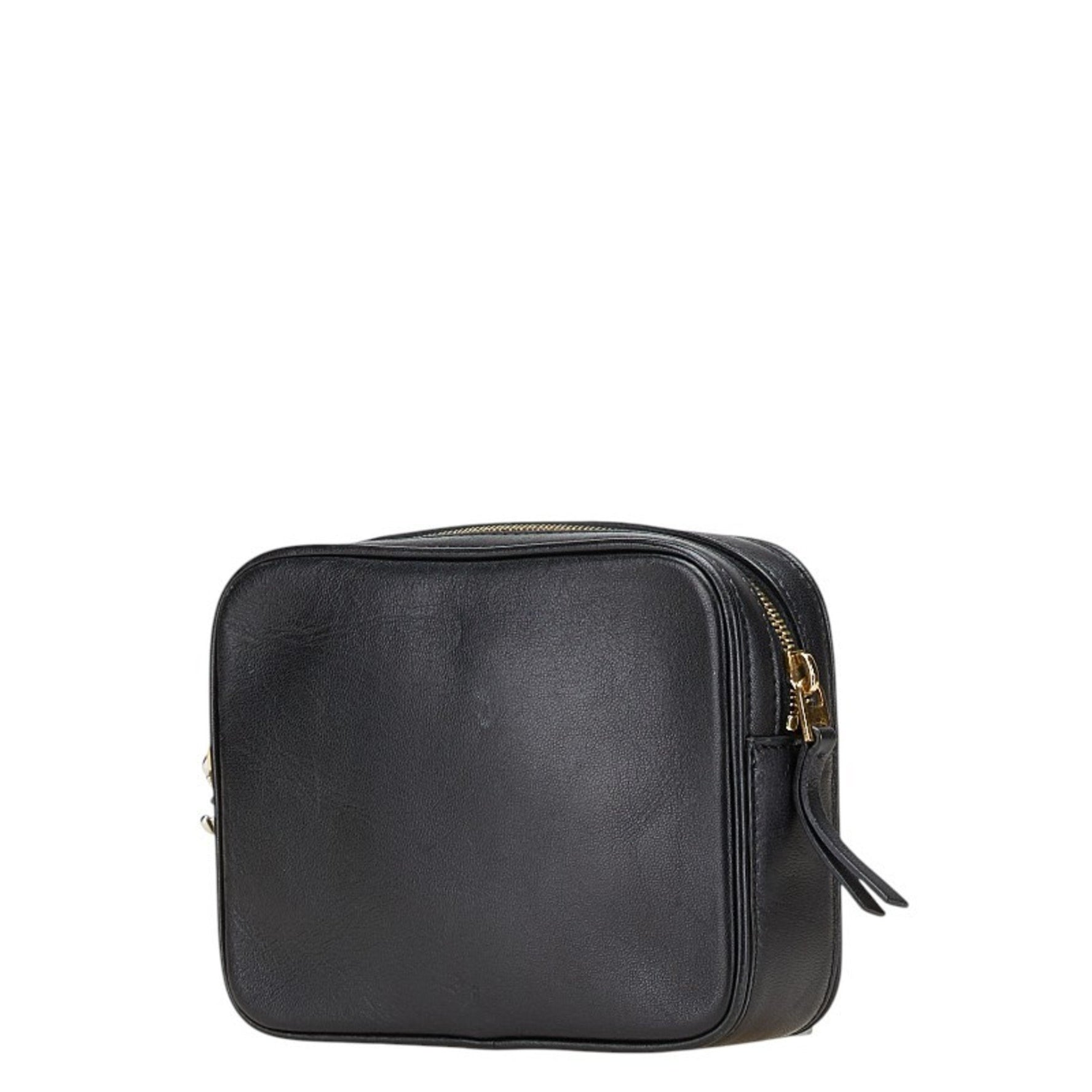 Celine Square Pouch in Black and Beige Leather