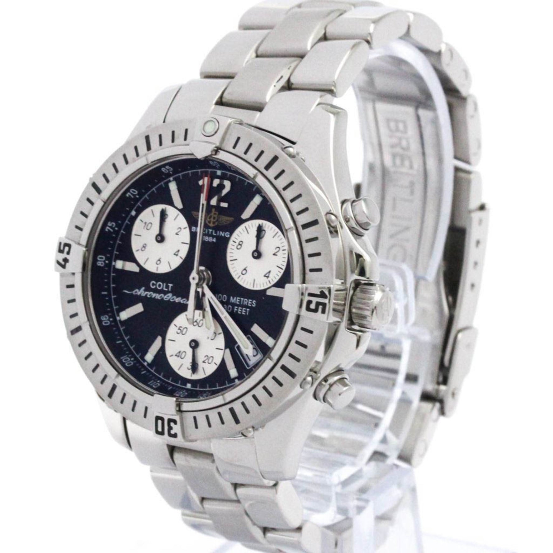 BREITLING Colt Chrono Ocean Steel Quartz Watch Polished