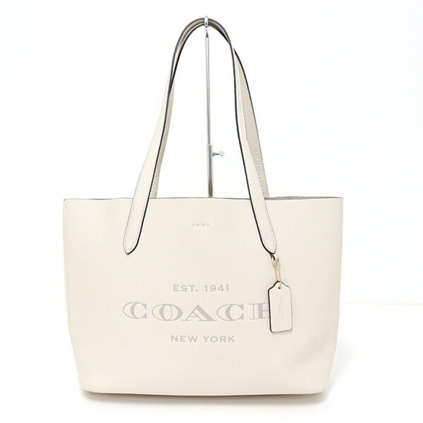 COACH Cameron Tote in Natural Pebble Leather with Chalk, Outlet