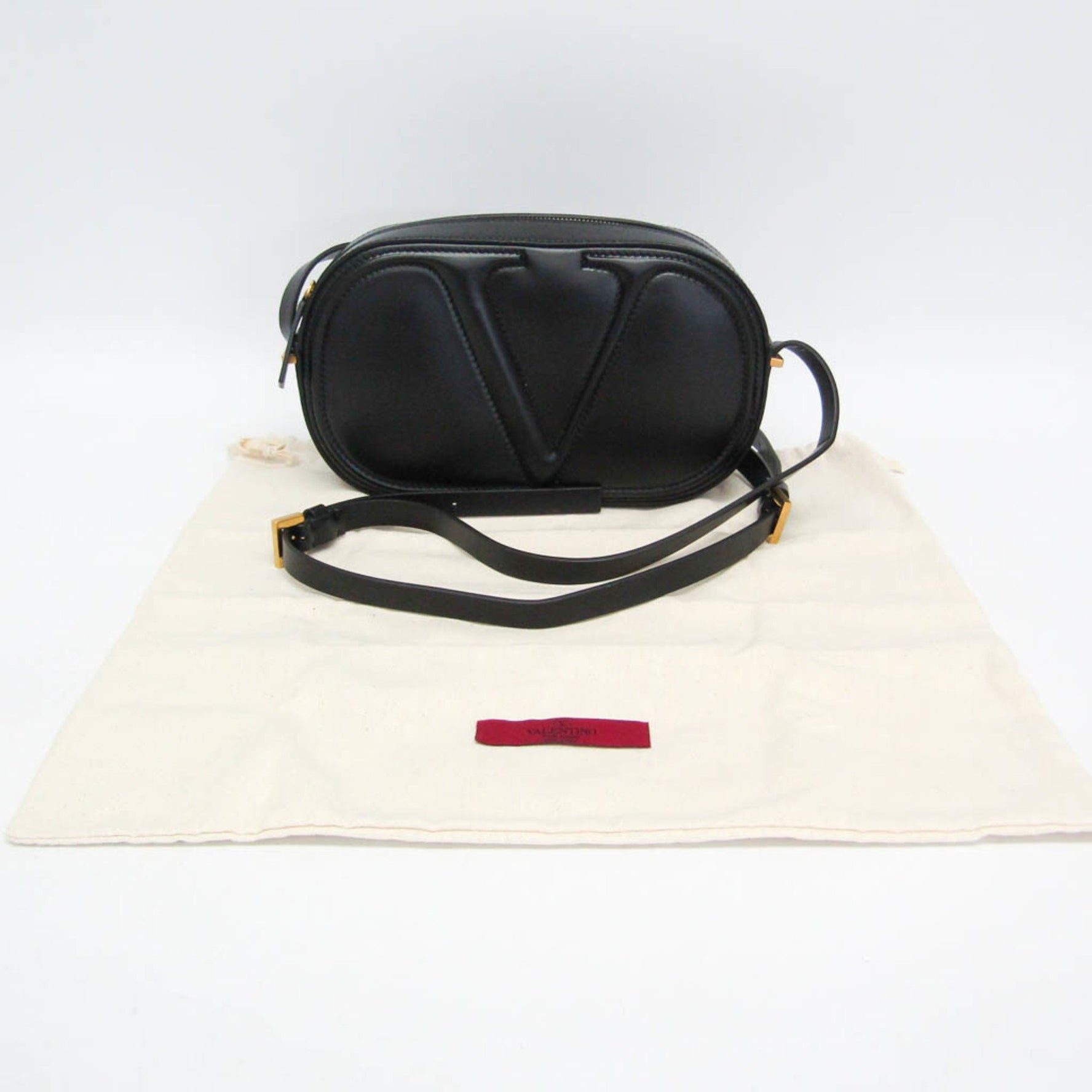 Valentino Garavani V Logo Crossbody Bag Leather Shoulder Bag