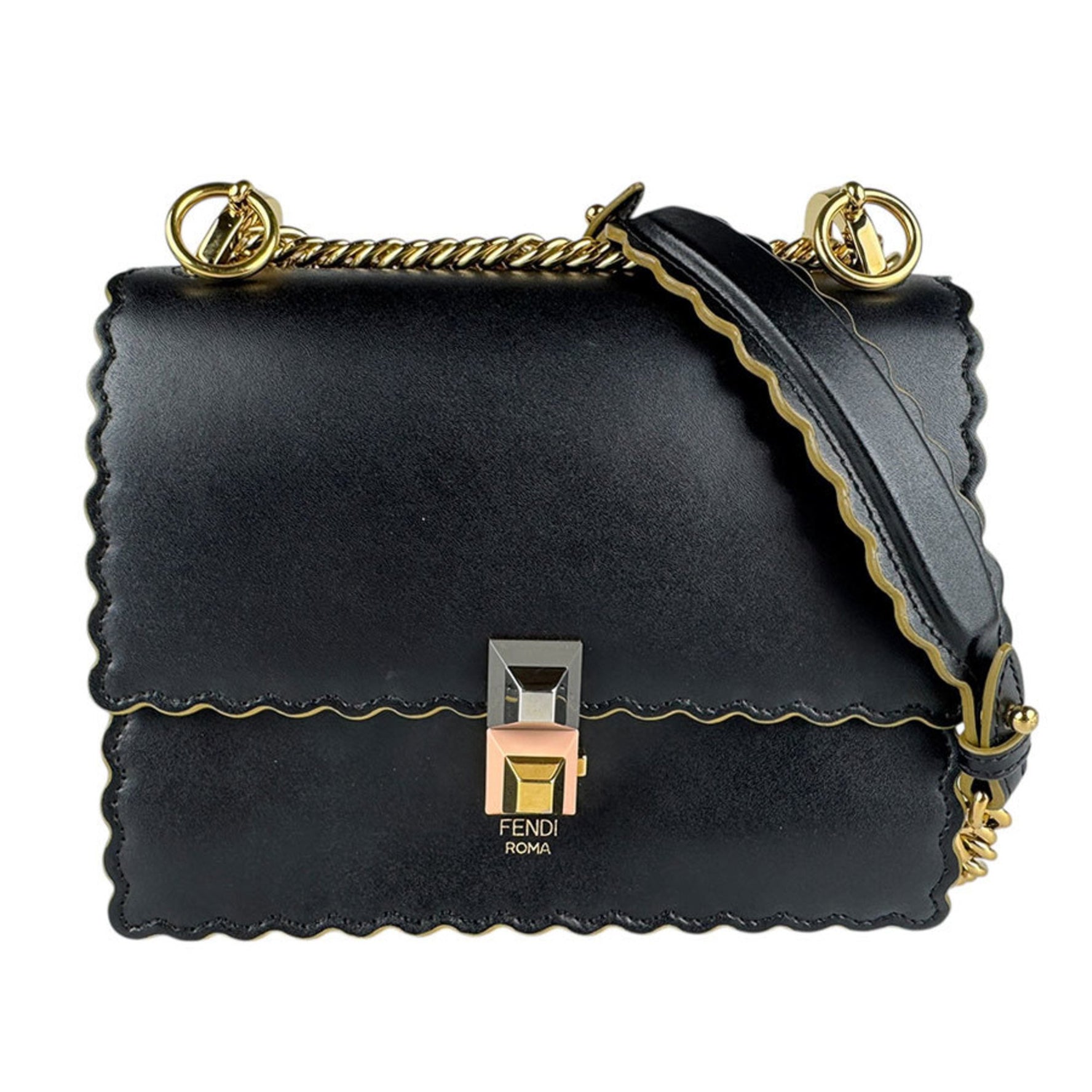 Fendi Canai Mini Shoulder Bag in Leather