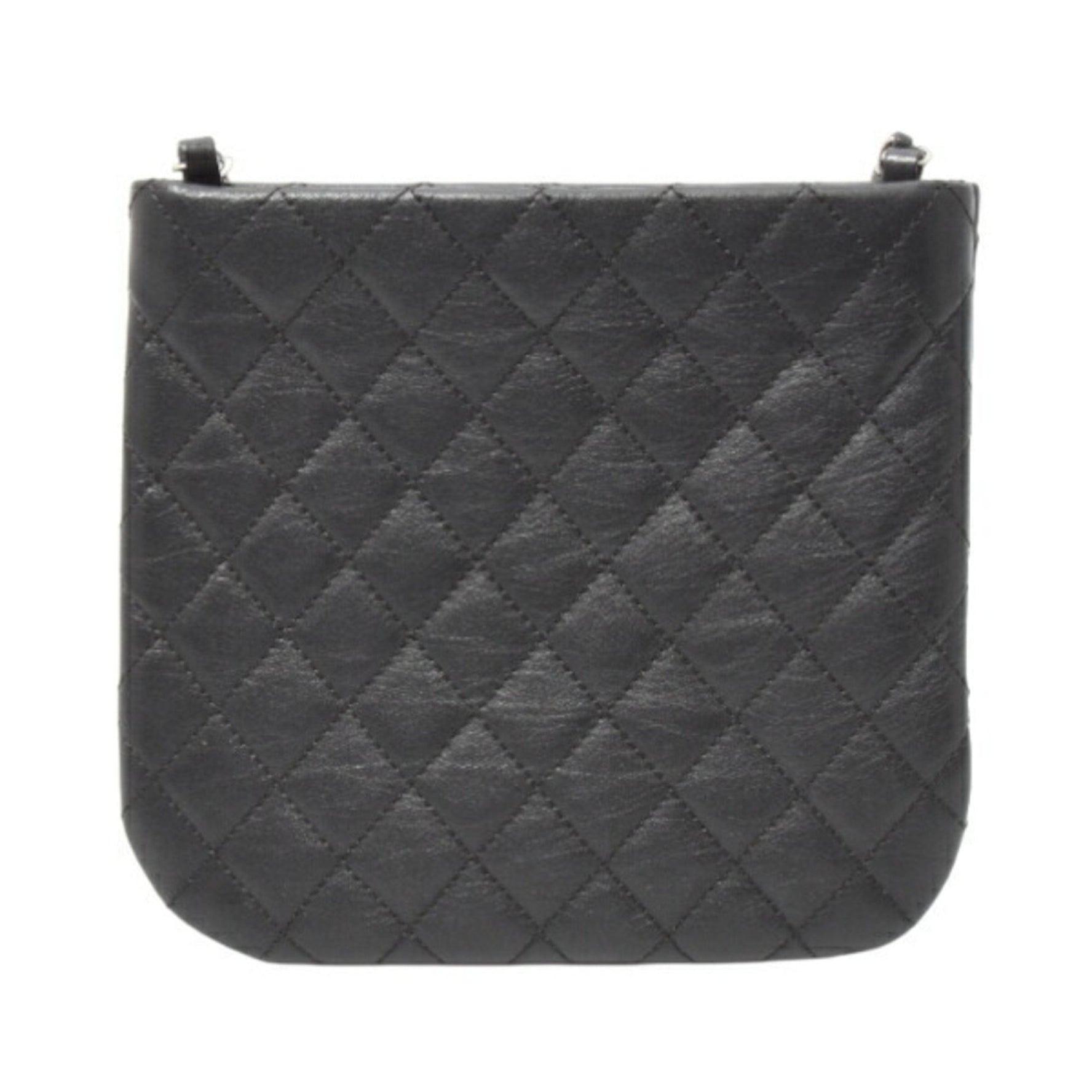 CHANEL Chain Shoulder Bag Matelasse Uniform Coco Button Calf Leather