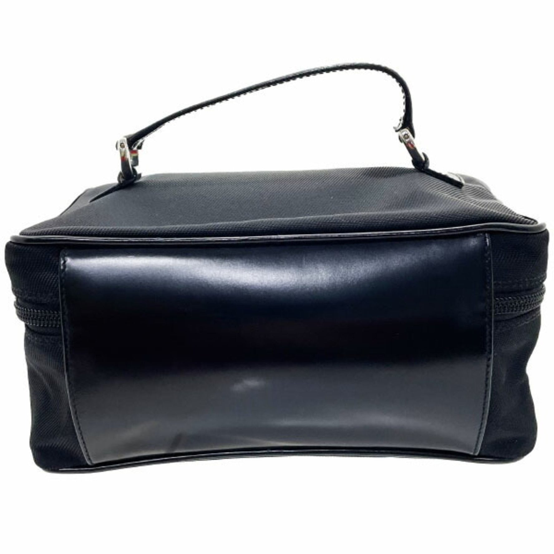 Gucci Handbag Bamboo Vanity Nylon Leather Black 032 1705 GUCCI Pouch Women's SS-14189