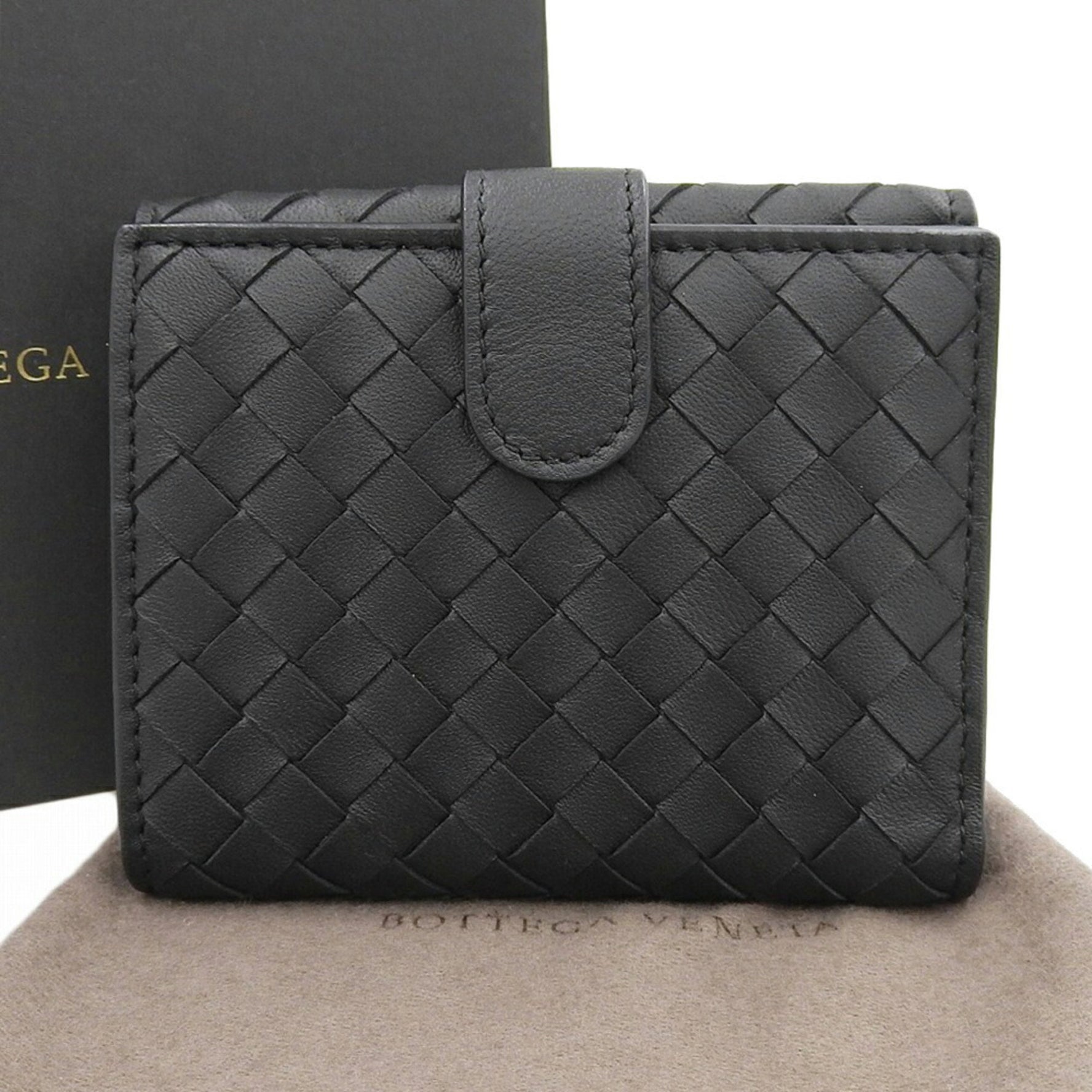 BOTTEGA VENETA Intrecciato Compact Wallet Double Fold