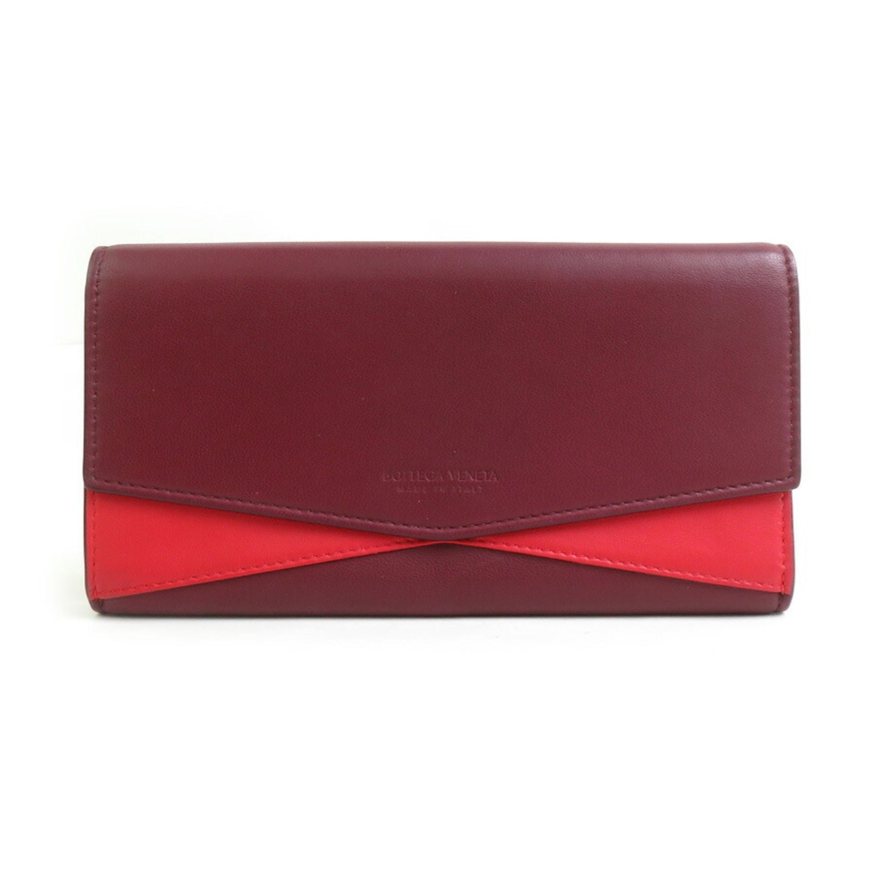 Bottega Veneta long wallet in leather, red and burgundy, women