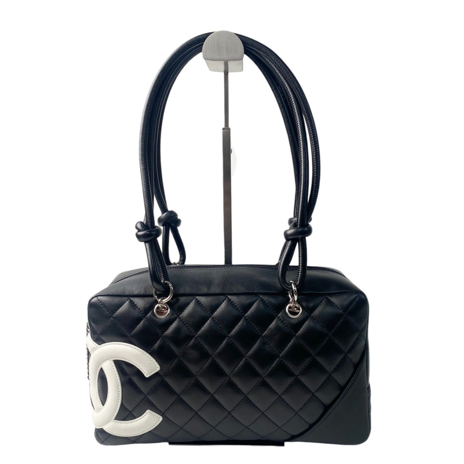 CHANEL Cambon Bowling Bag, Coco Mark, Lambskin, No. 11, G Card, Box Included