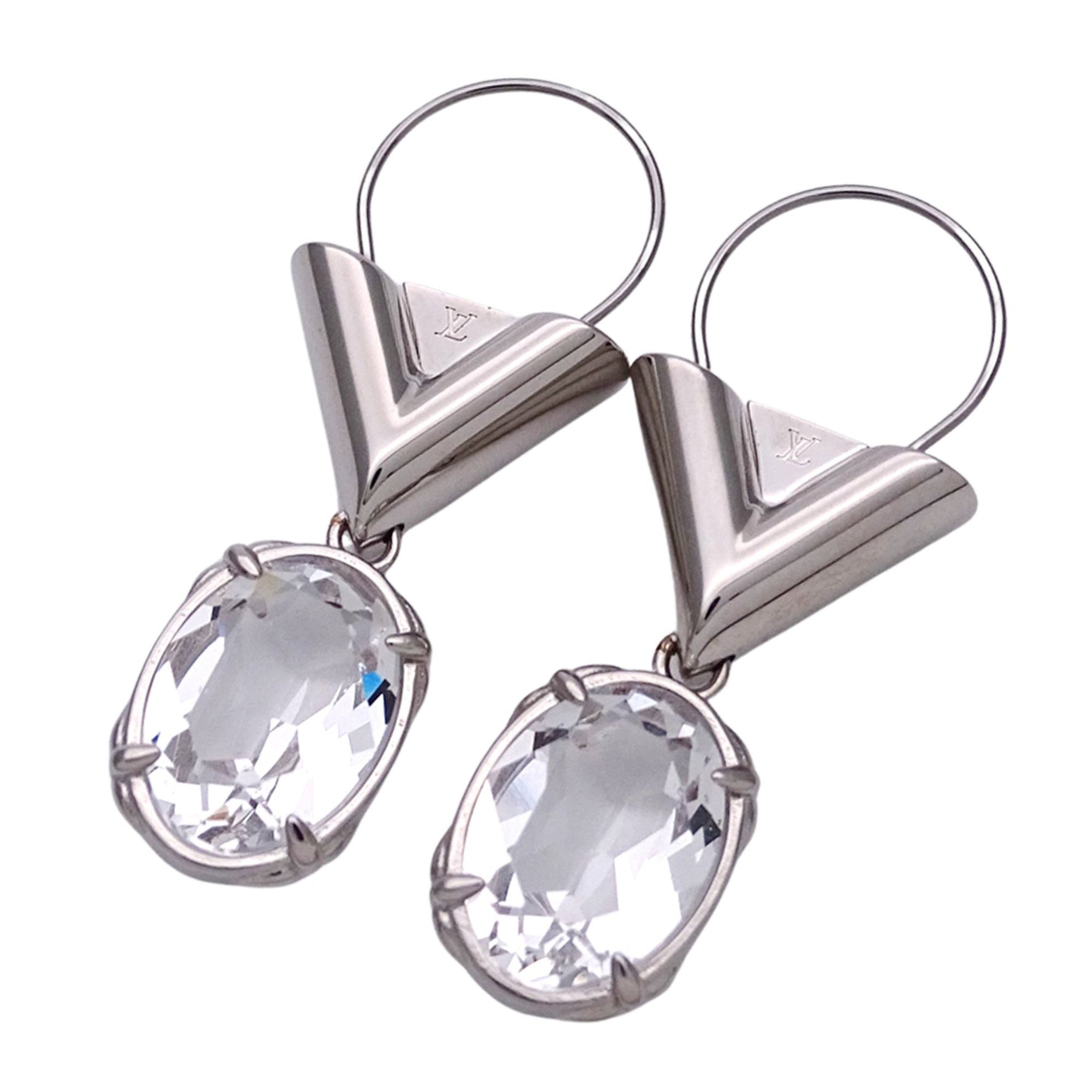 Louis Vuitton LOUIS VUITTON Earrings Brand Metal Essential V Beaded Hoop