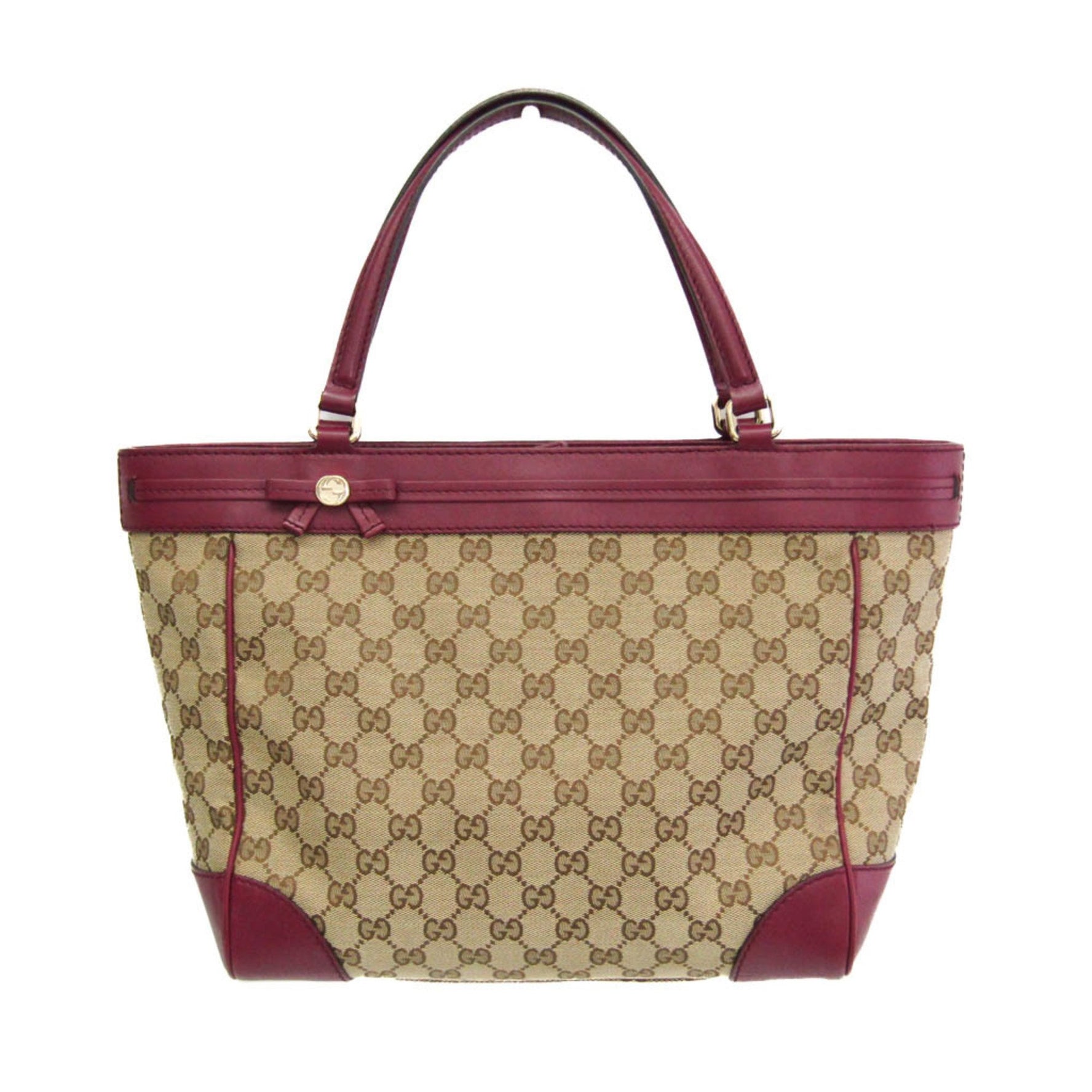 Gucci GG Canvas Mayfair Ribbon GG Canvas,Leather Tote Bag Beige,Brown,Purple