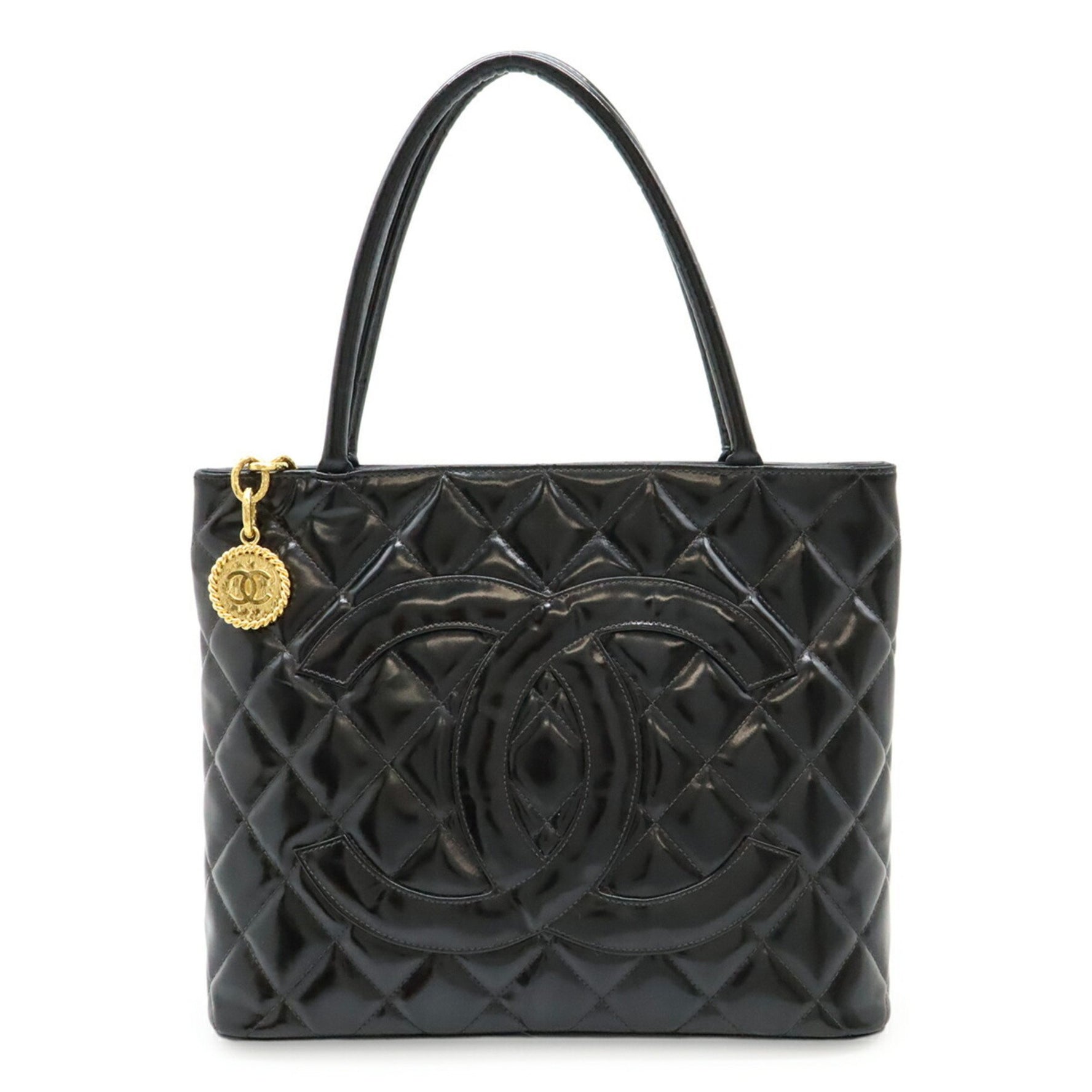 CHANEL Matelasse Coco Mark Reissue Tote Bag Shoulder in Enamel and Patent Leather