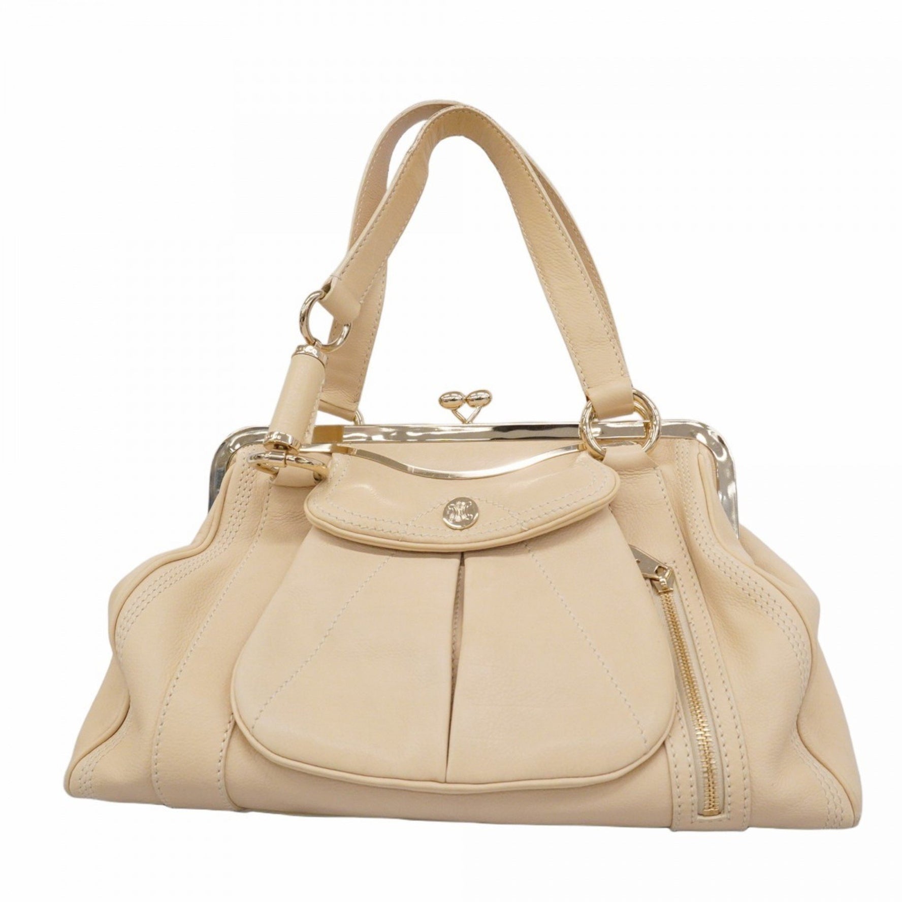 Celine handbag in cream yellow Macadam leather