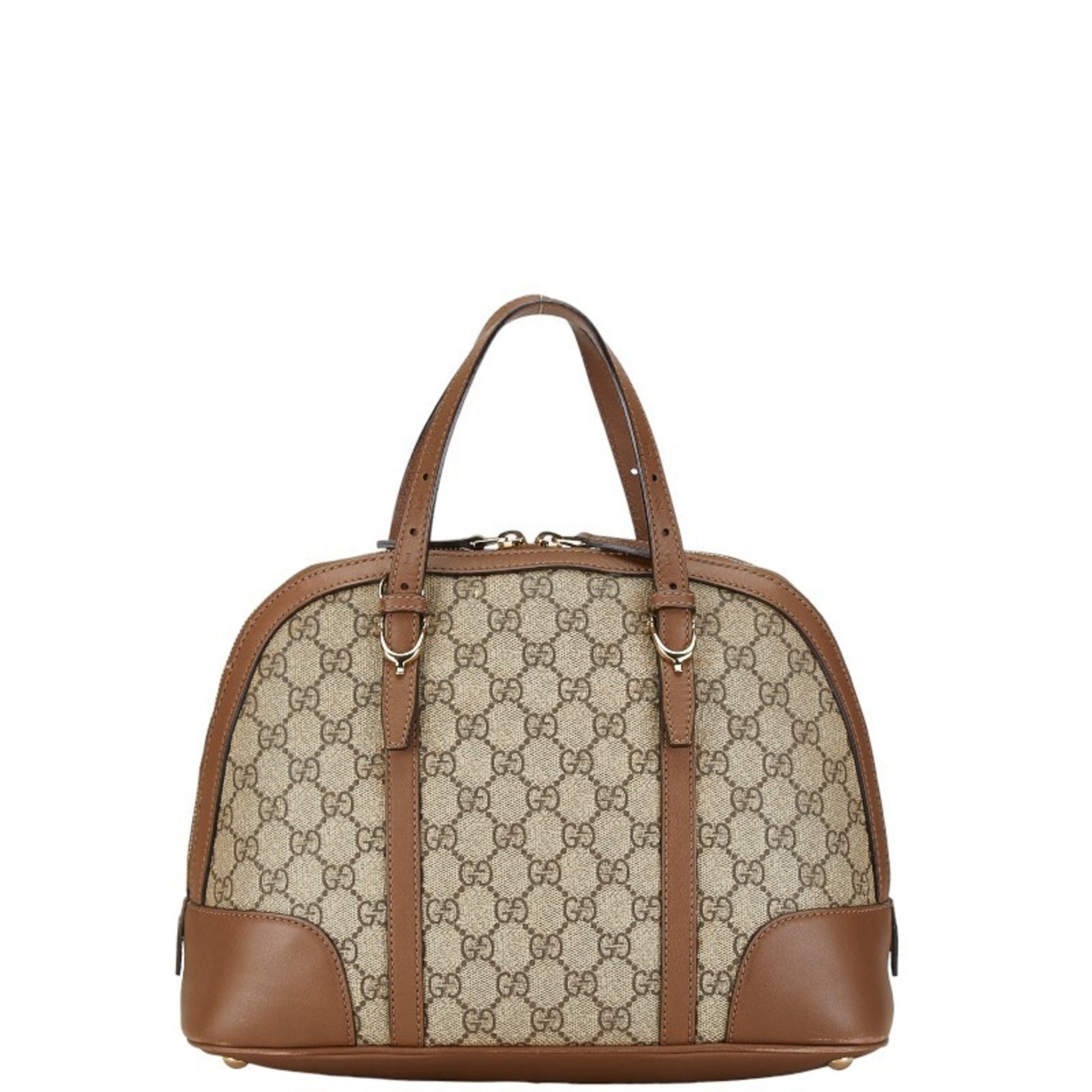 Gucci GG Supreme Nice Handbag Shoulder Bag Beige Brown PVC Leather Women's GUCCI