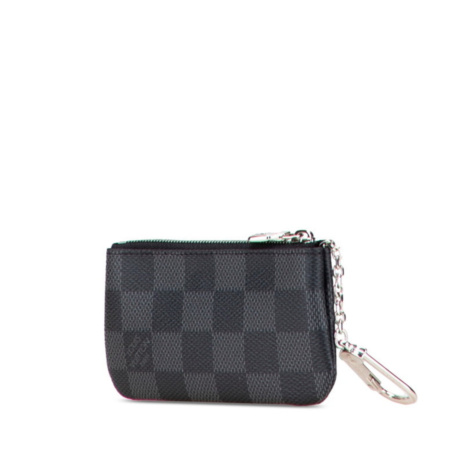 Louis Vuitton Damier Graphite Pochette Clé Wallet/Coin Case Leather LOUIS VUITTON
