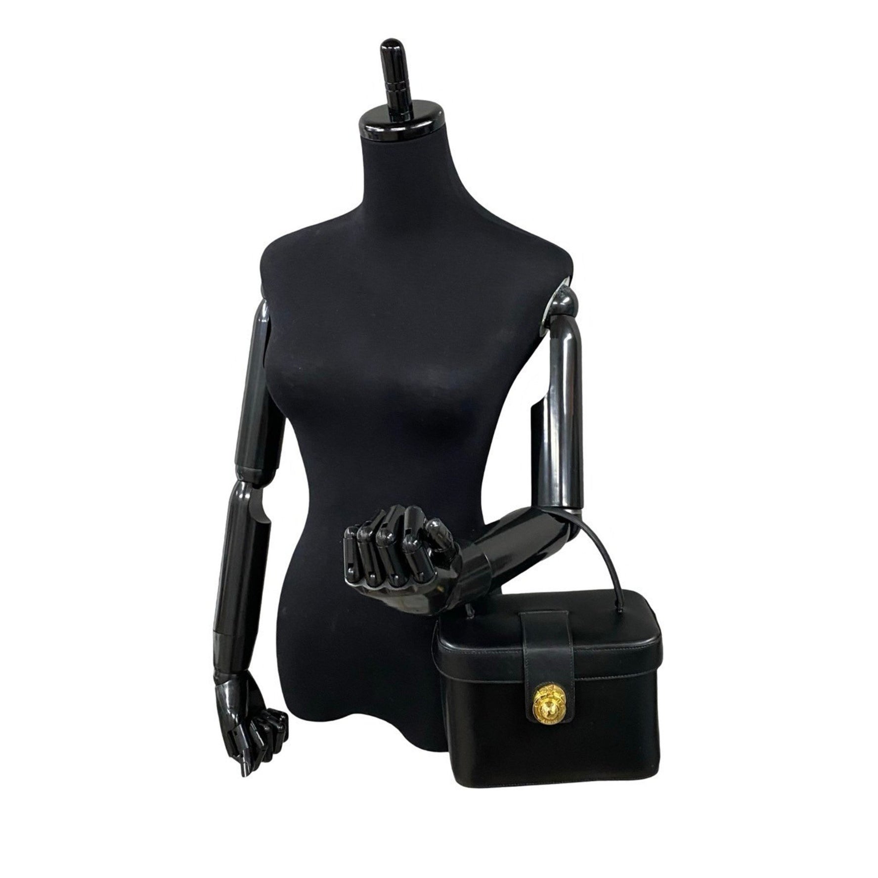 CELINE Vintage Star Ball Hardware Leather Handbag Vanity Bag