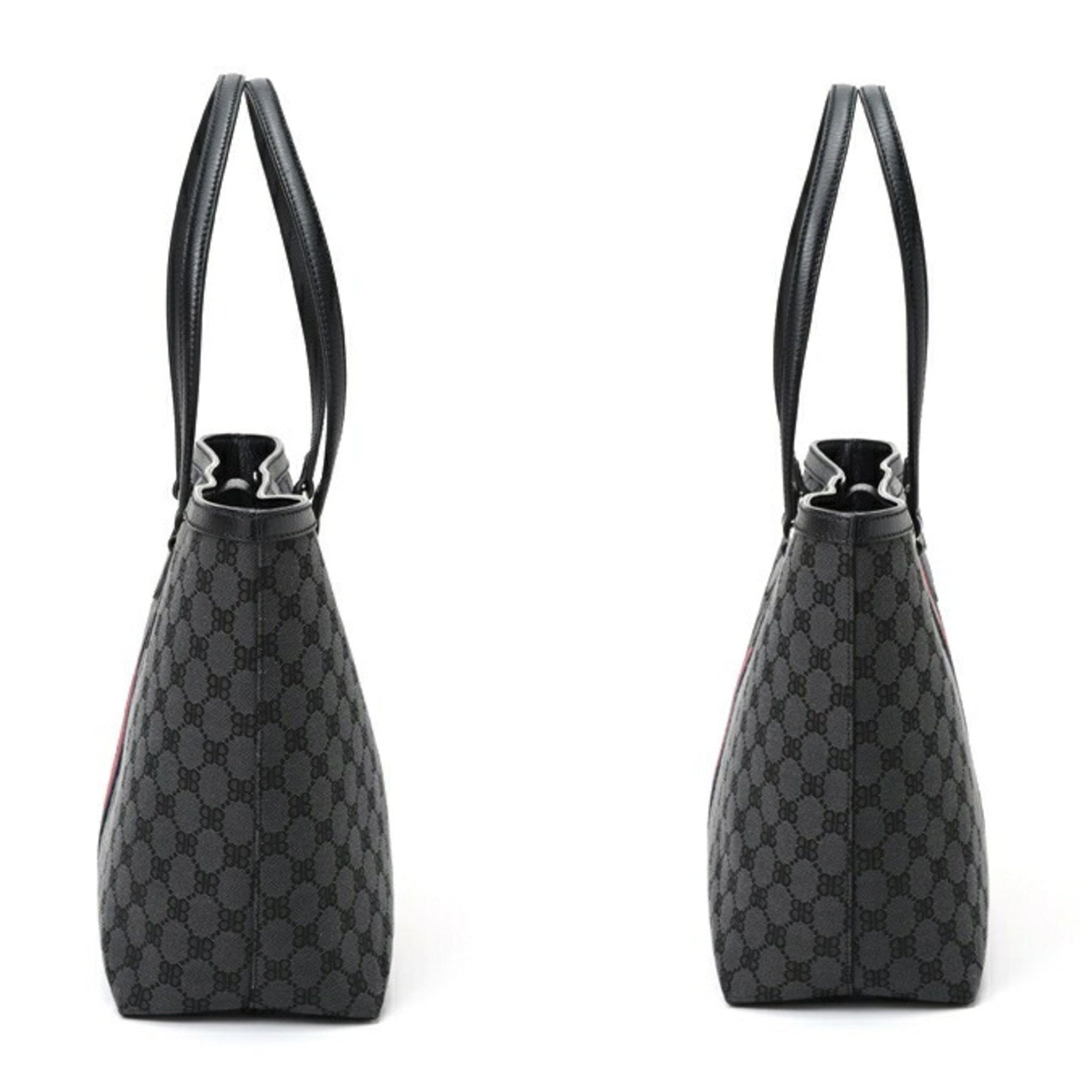 BALENCIAGA x GUCCI Hacker Project Medium Tote Bag Canvas Leather Black S-156852