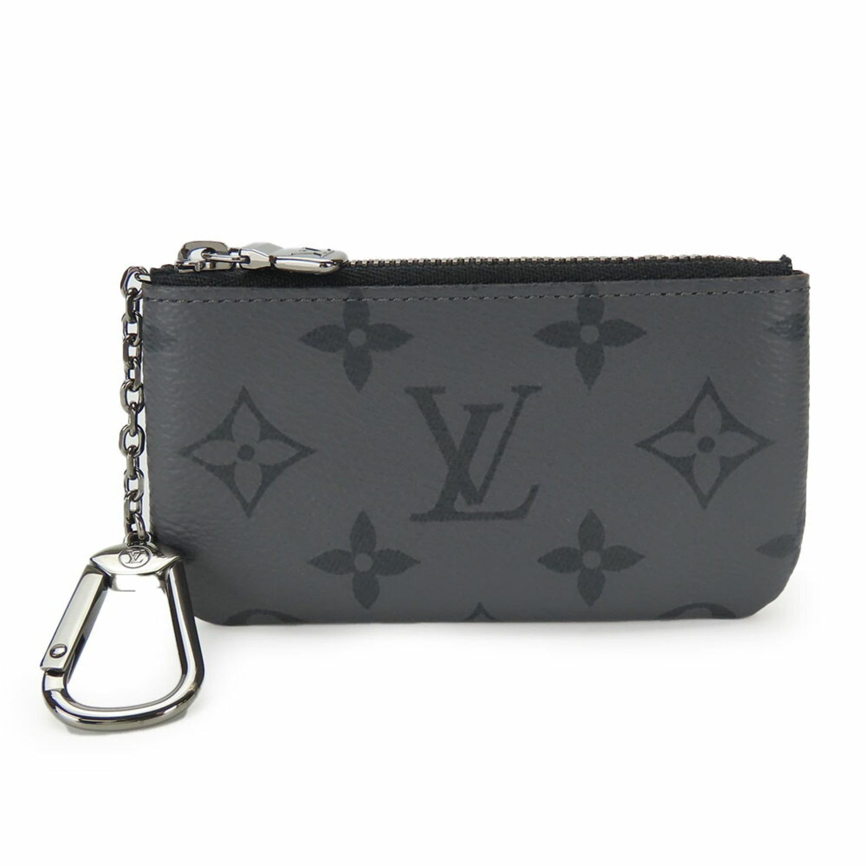 Louis Vuitton Wallet/Coin Case Pochette Cle Monogram Eclipse Gray Black Key Accessories