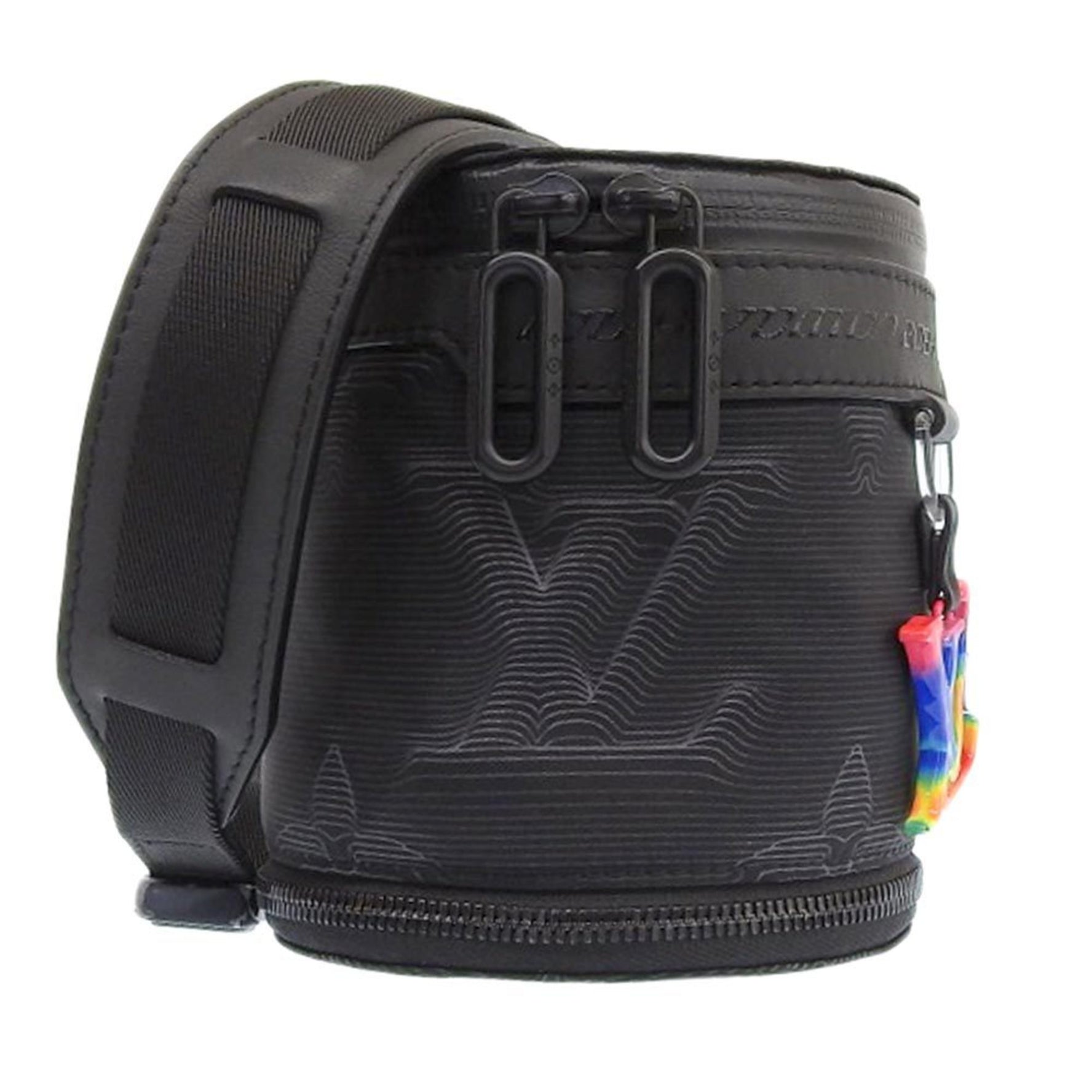 Louis Vuitton Expandable Porocheon Shoulder Bag Black Rainbow
