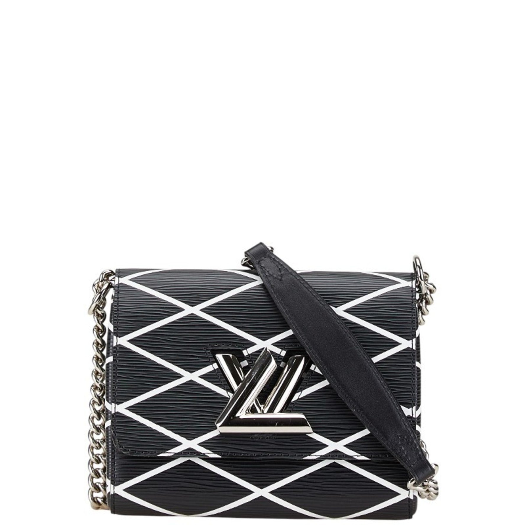 Louis Vuitton Epi Twist PM Chain Shoulder Bag M50525 Noir Black White Leather Women's LOUIS VUITTON