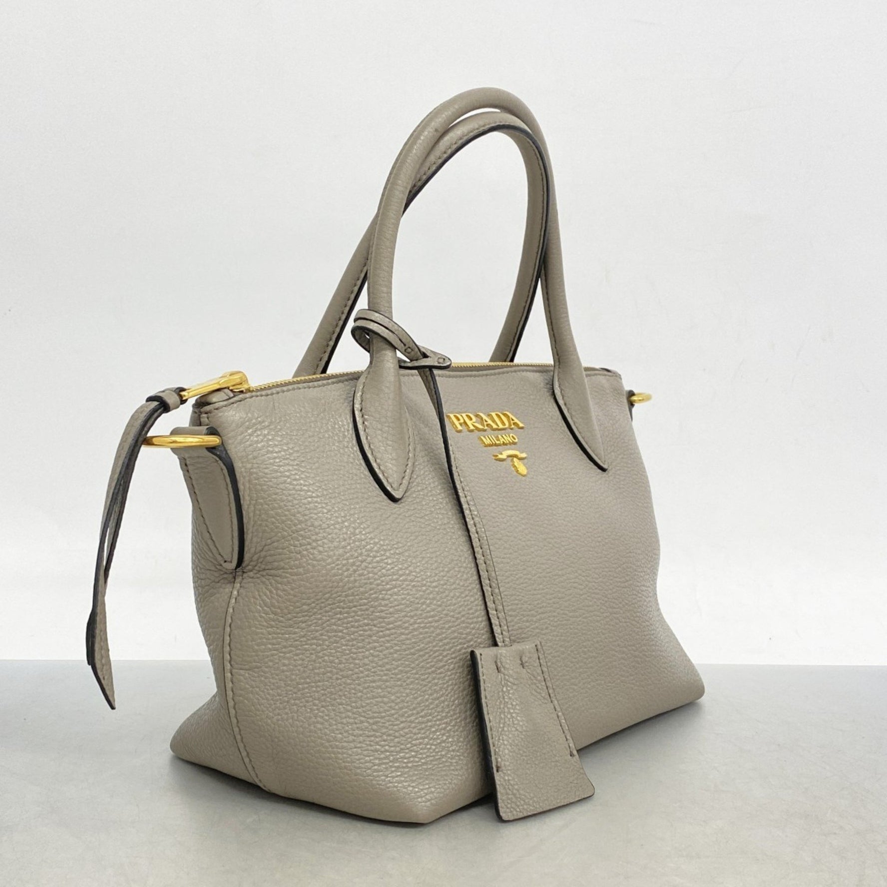 Prada Leather Handbag in Greige