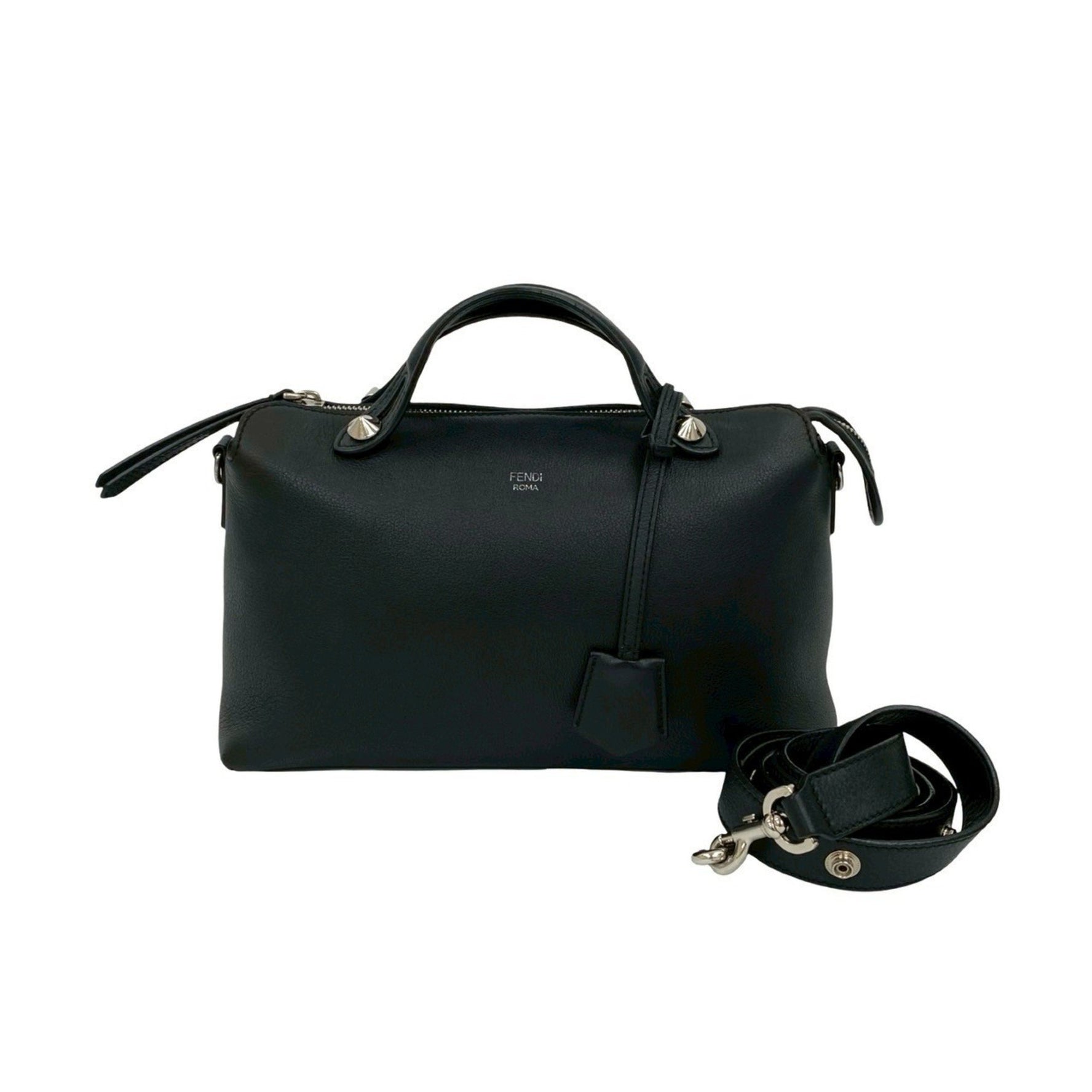 FENDI By the Way Medium Leather Handbag, Mini Boston Bag, Shoulder