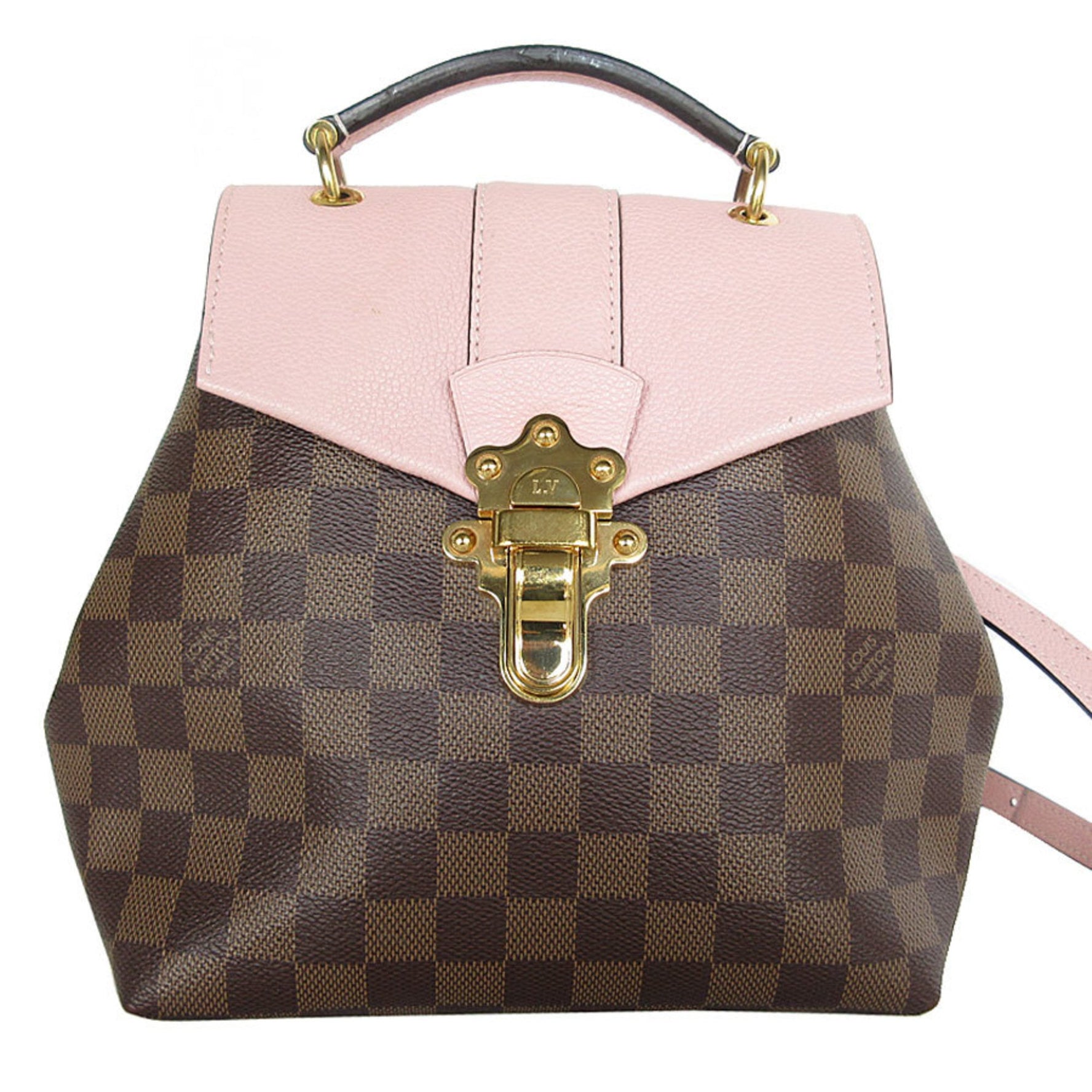 Louis Vuitton Damier Clapton Backpack, Canvas and Leather, Brown, Pink, Gold