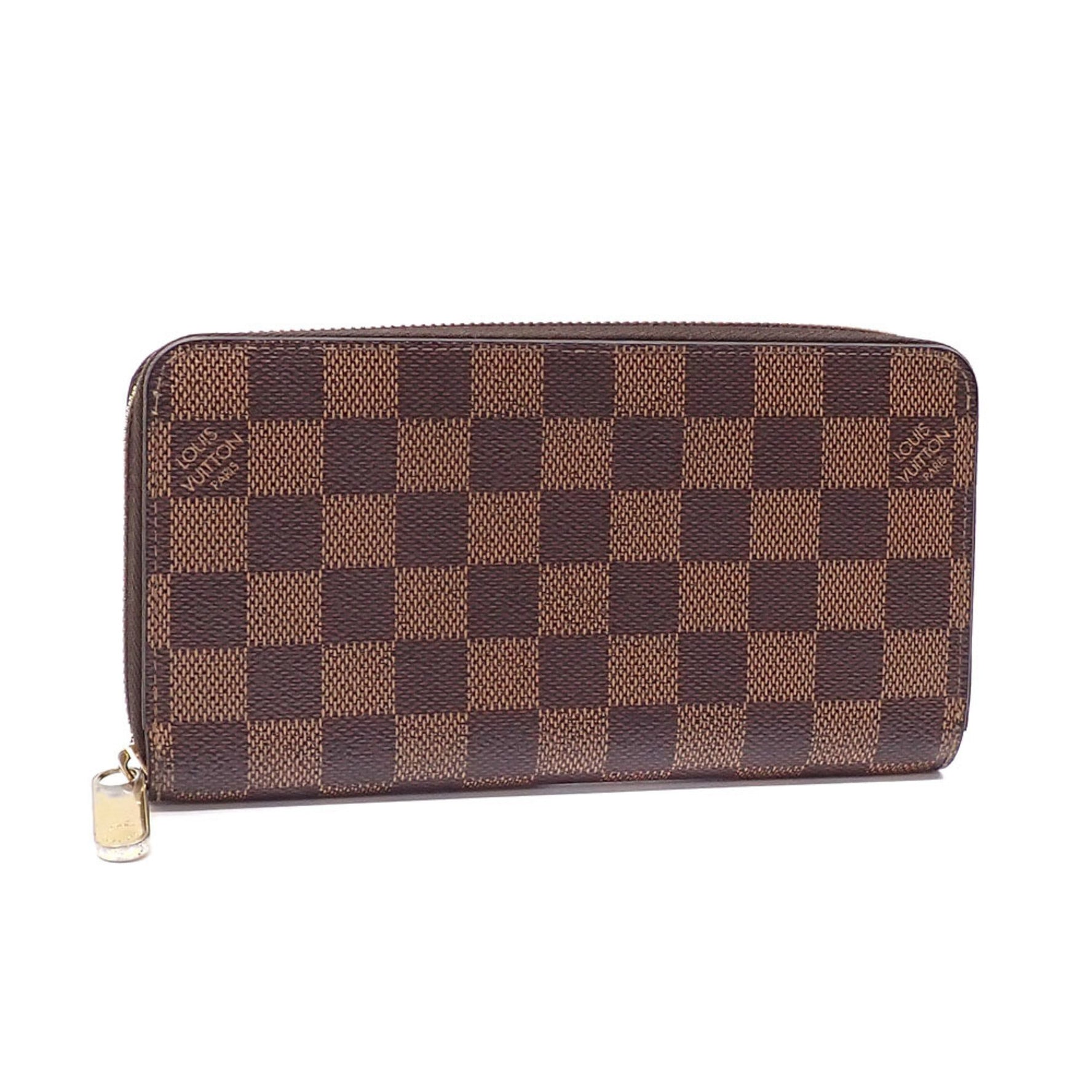 Louis Vuitton Women's Damier Ebene Zippy Wallet, Round Long N41661, Brown, C218487