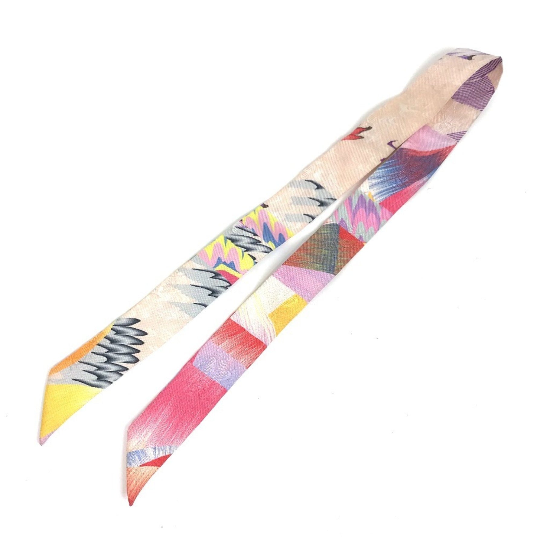 HERMES ALLOVER MARBLE SILK Twilly Doll Scarf, Silk, Multicolor