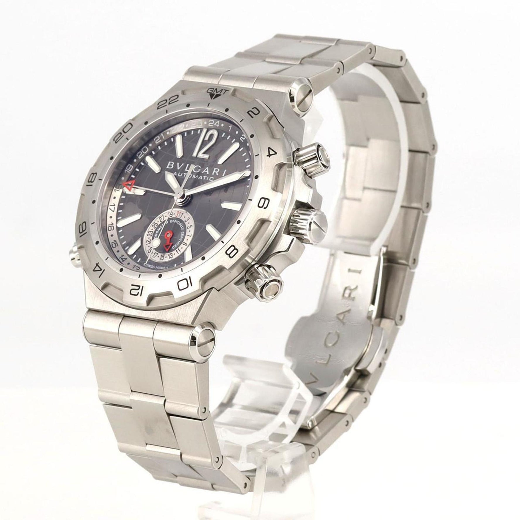 Bvlgari Diagono GMT DP42SGMT DP42C14SSDGMT SS Watch Automatic