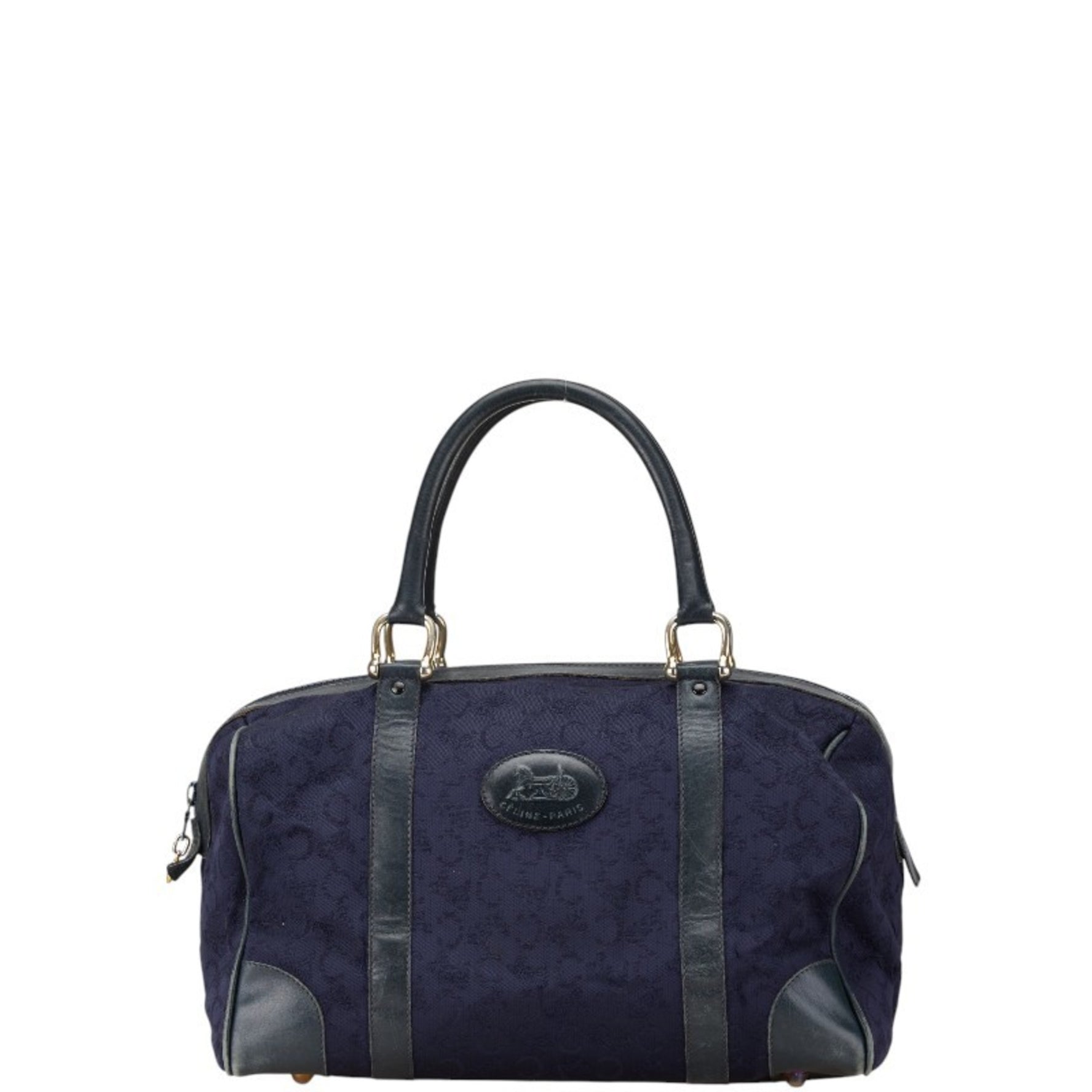 Celine C Macadam Handbag Canvas Leather