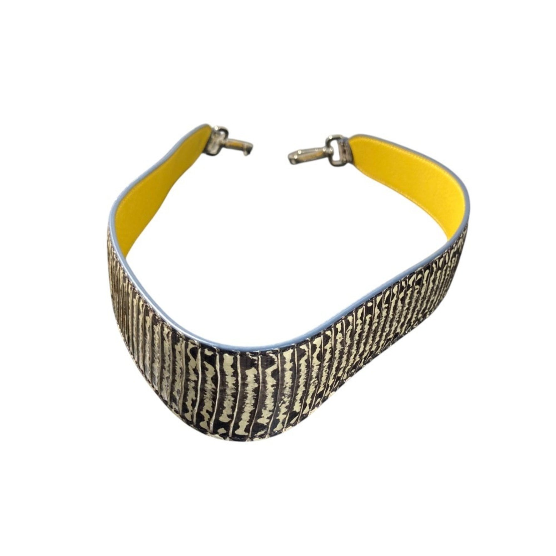 FENDI Strap You Embossed Leather Shoulder Yellow