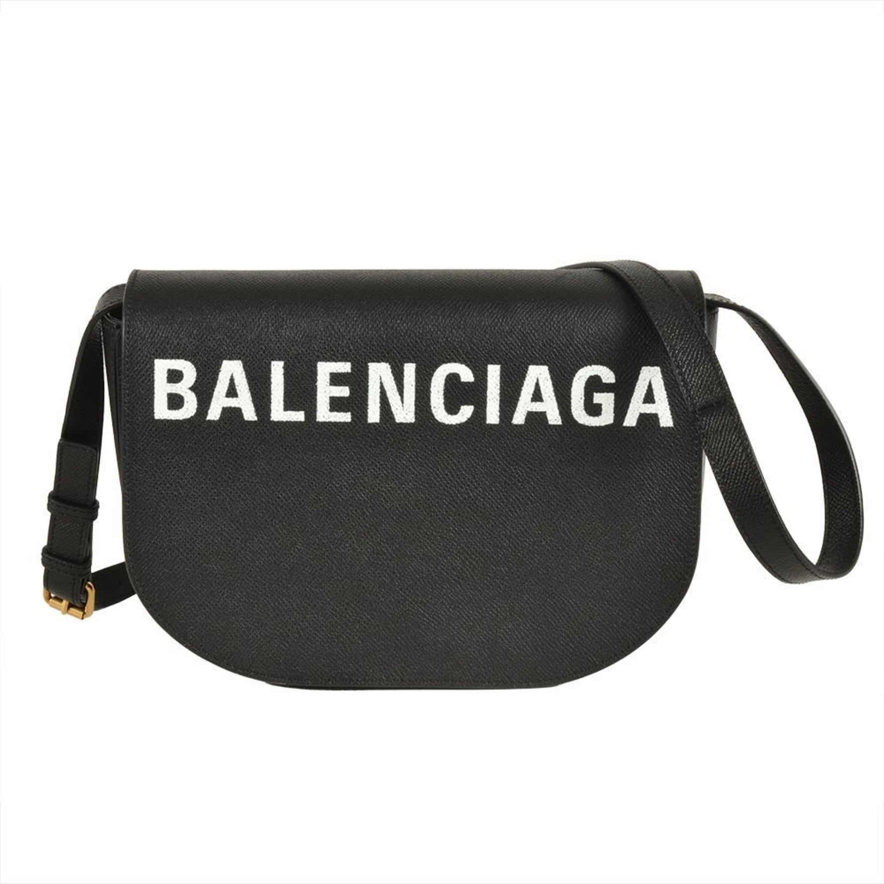 BALENCIAGA Ville Day Shoulder Bag Leather Black