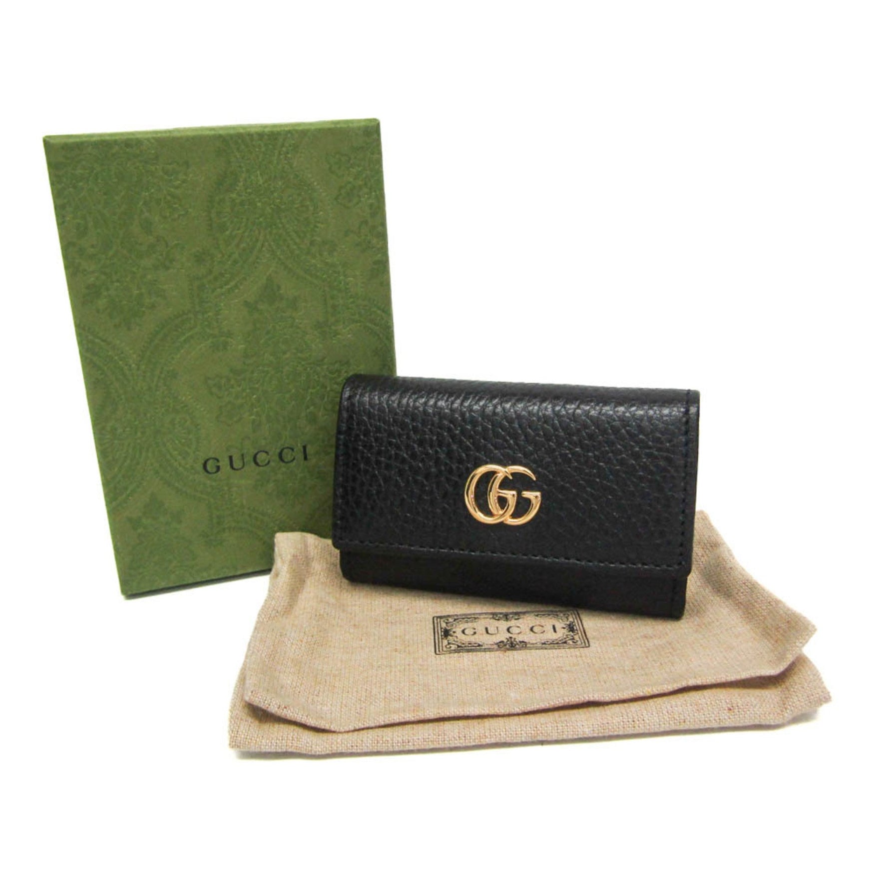 Gucci GG Marmont Women,Men Leather Key Case Black