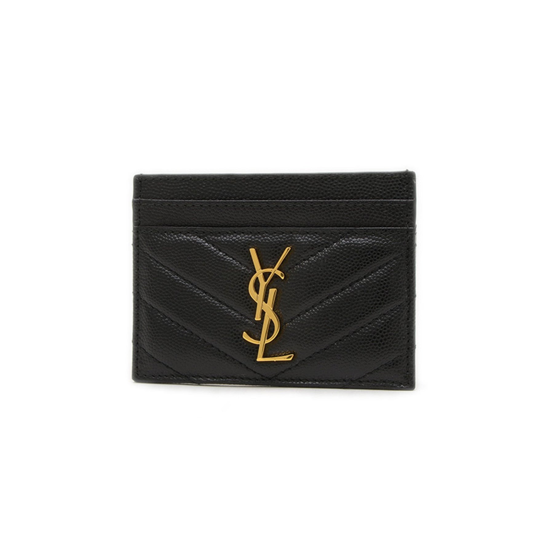 Saint Laurent Paris Business Card Holder/Card Case Leather Black BP