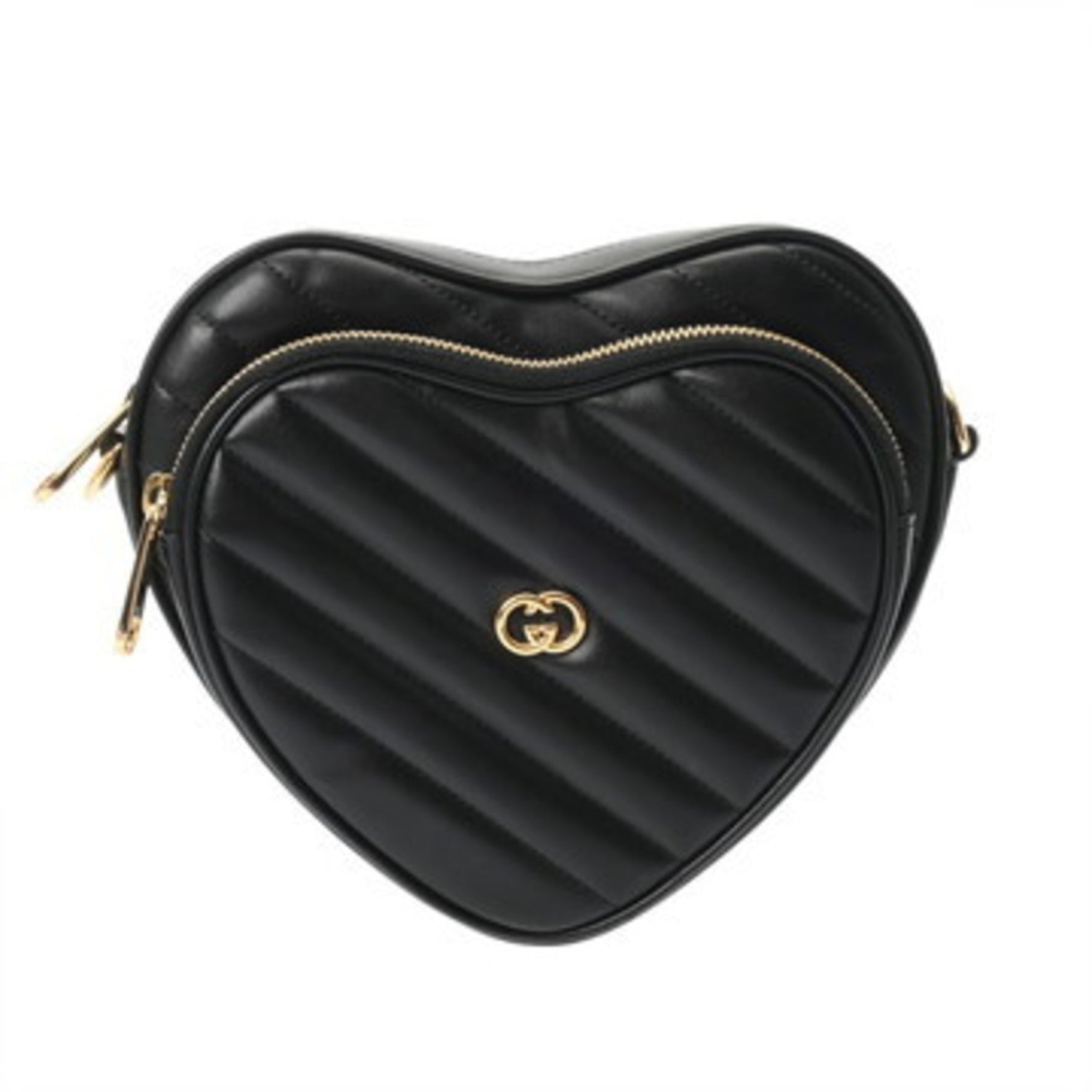 GUCCI Interlocking G Heart-Shaped Leather Shoulder Bag Rank A, Pre-Owned, Ginzo