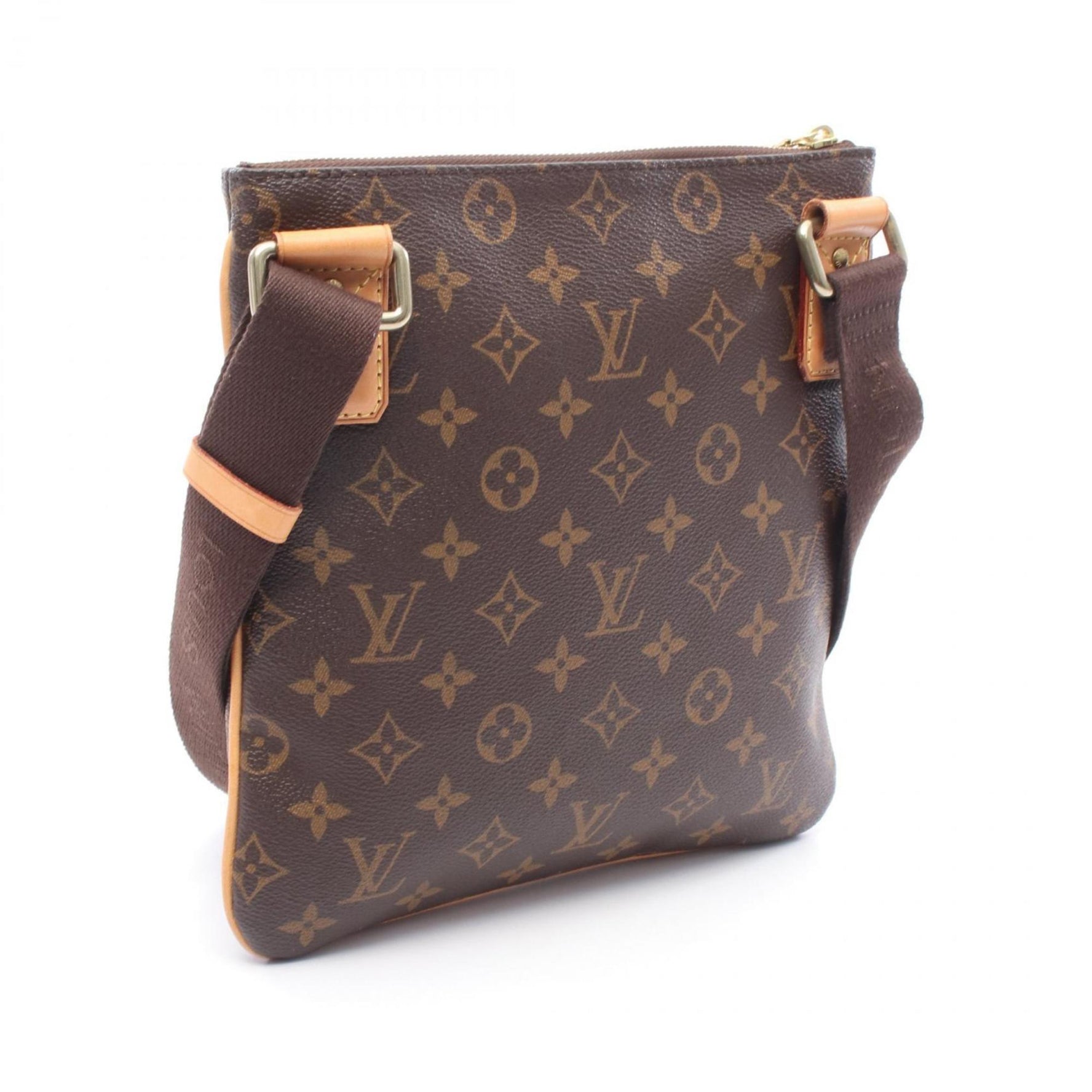 Louis Vuitton Valmy Pochette Shoulder Bag in Coated Canvas and Leather with Monogram Design, Brown