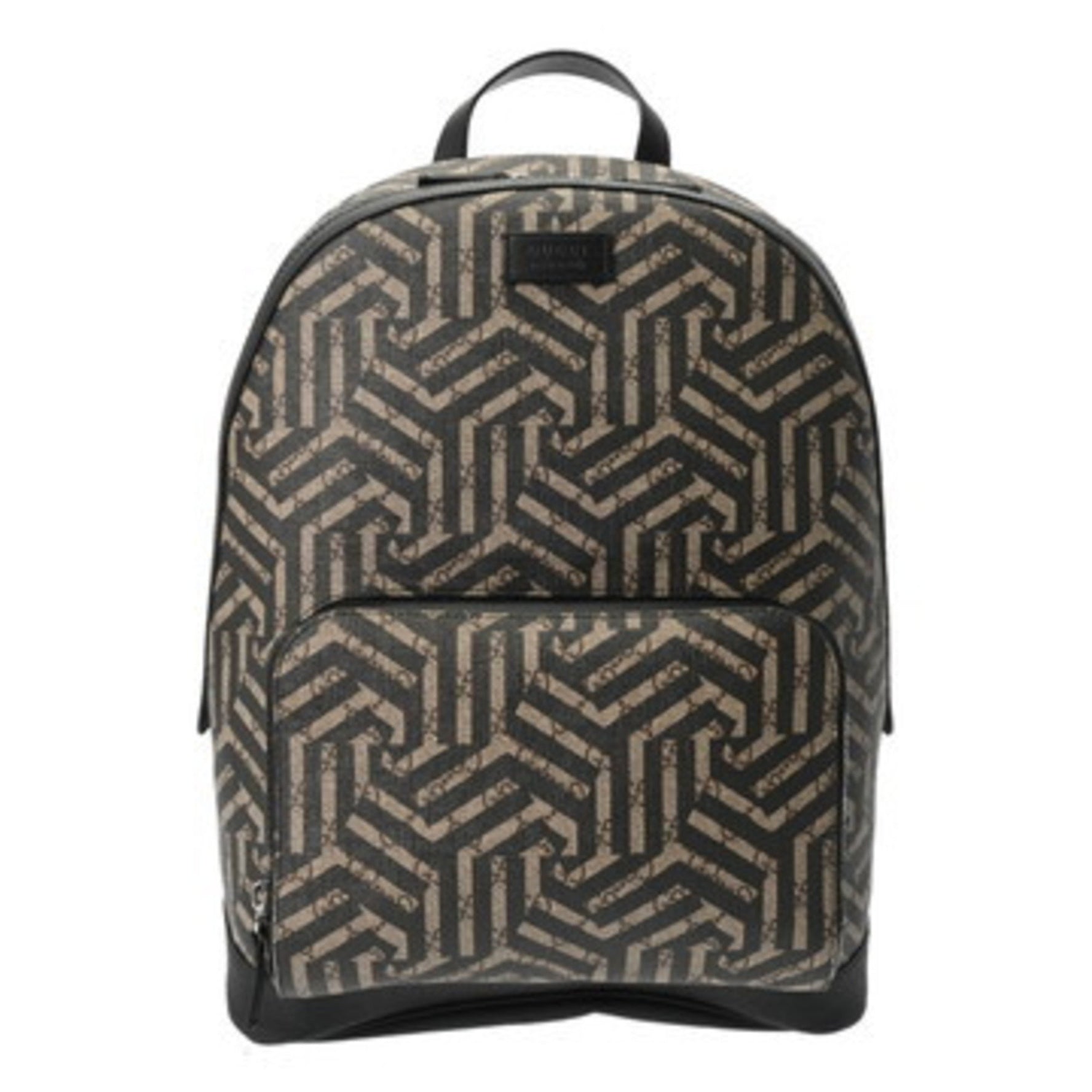GUCCI Guccissima Kaleido Backpack in Beige/Black - Leather and GG Supreme Canvas Backpack/Daypack