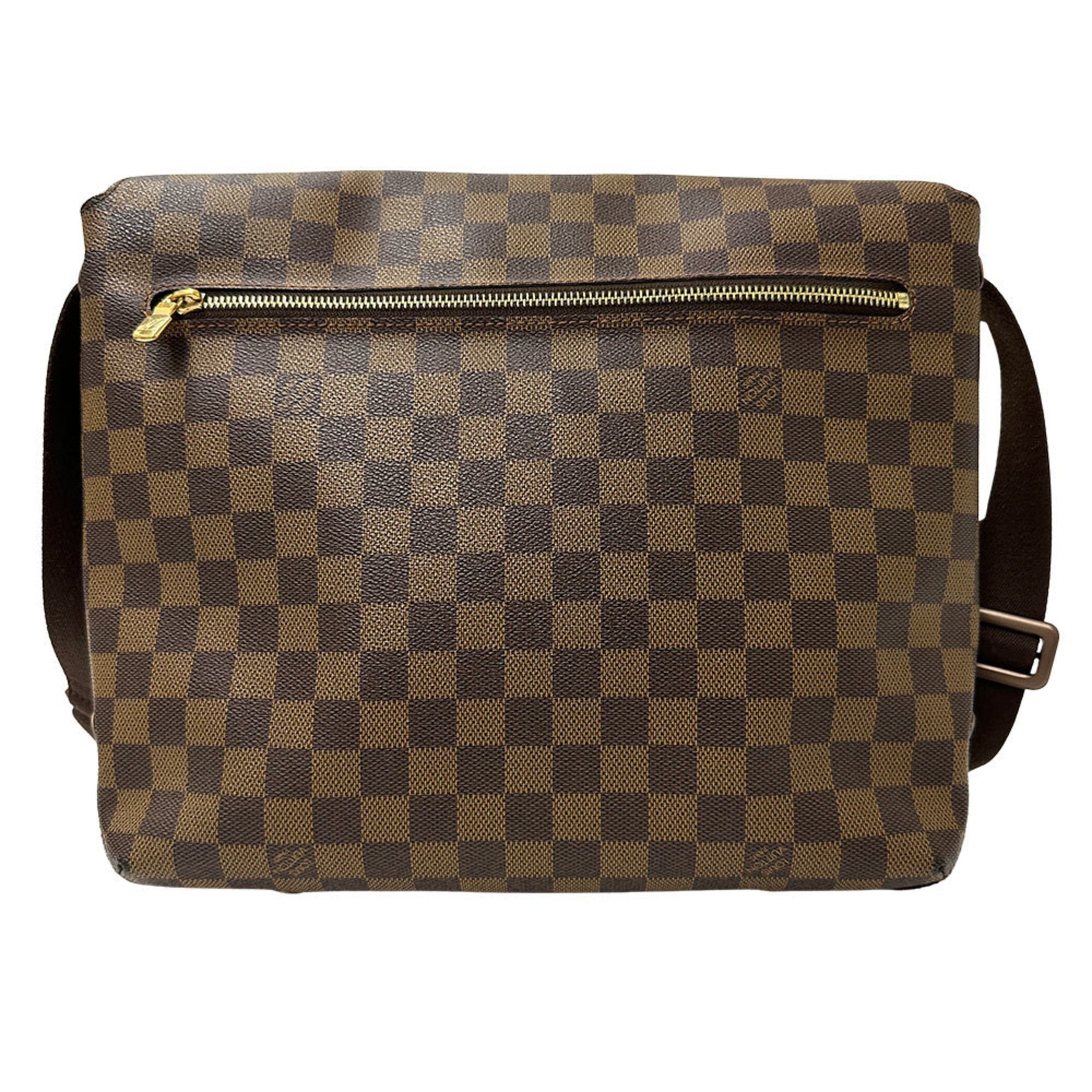 Louis Vuitton Damier Canvas Brooklyn MM Shoulder Bag, Ebene, Brown, Size, Large Capacity