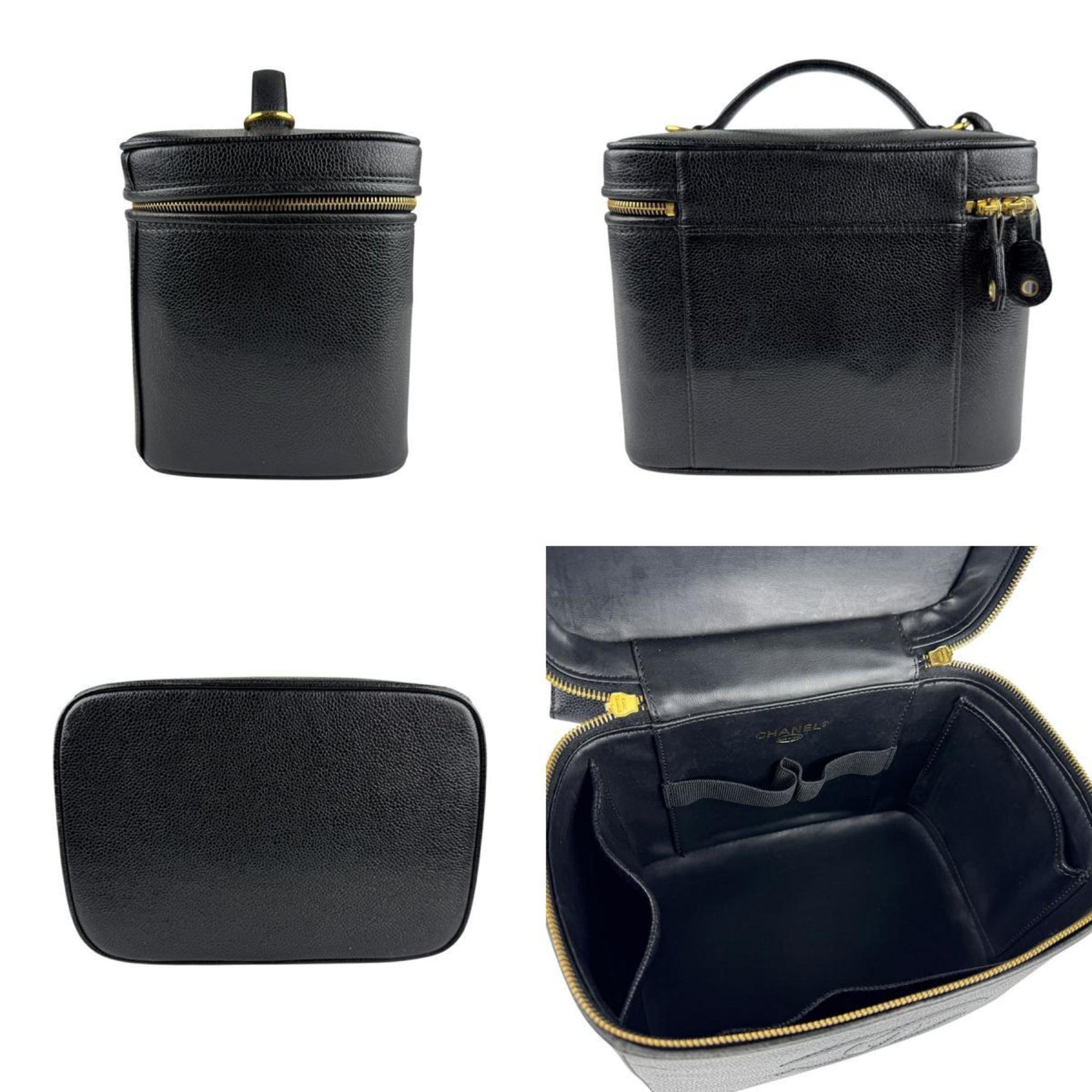 CHANEL Handbag Vanity Bag Caviar Skin Leather