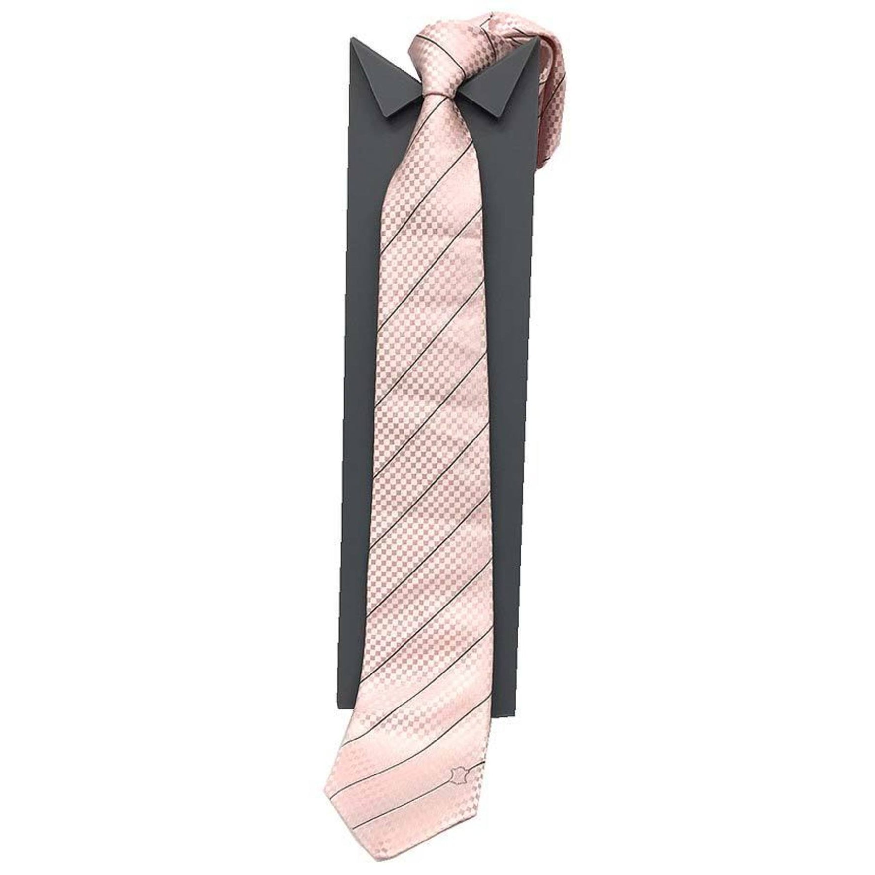 Louis Vuitton Cravate Ec Tie, Rose Pale Damier Finish, 100% Silk