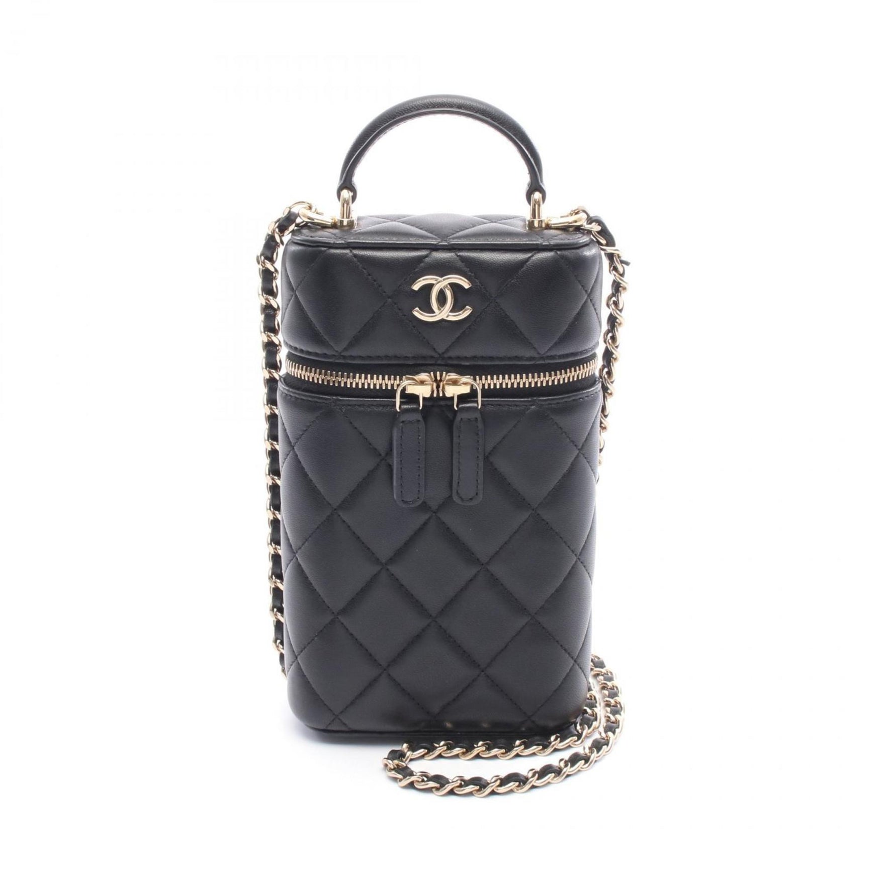 CHANEL Matelasse Vanity Phone Case Shoulder Bag in Lambskin Leather