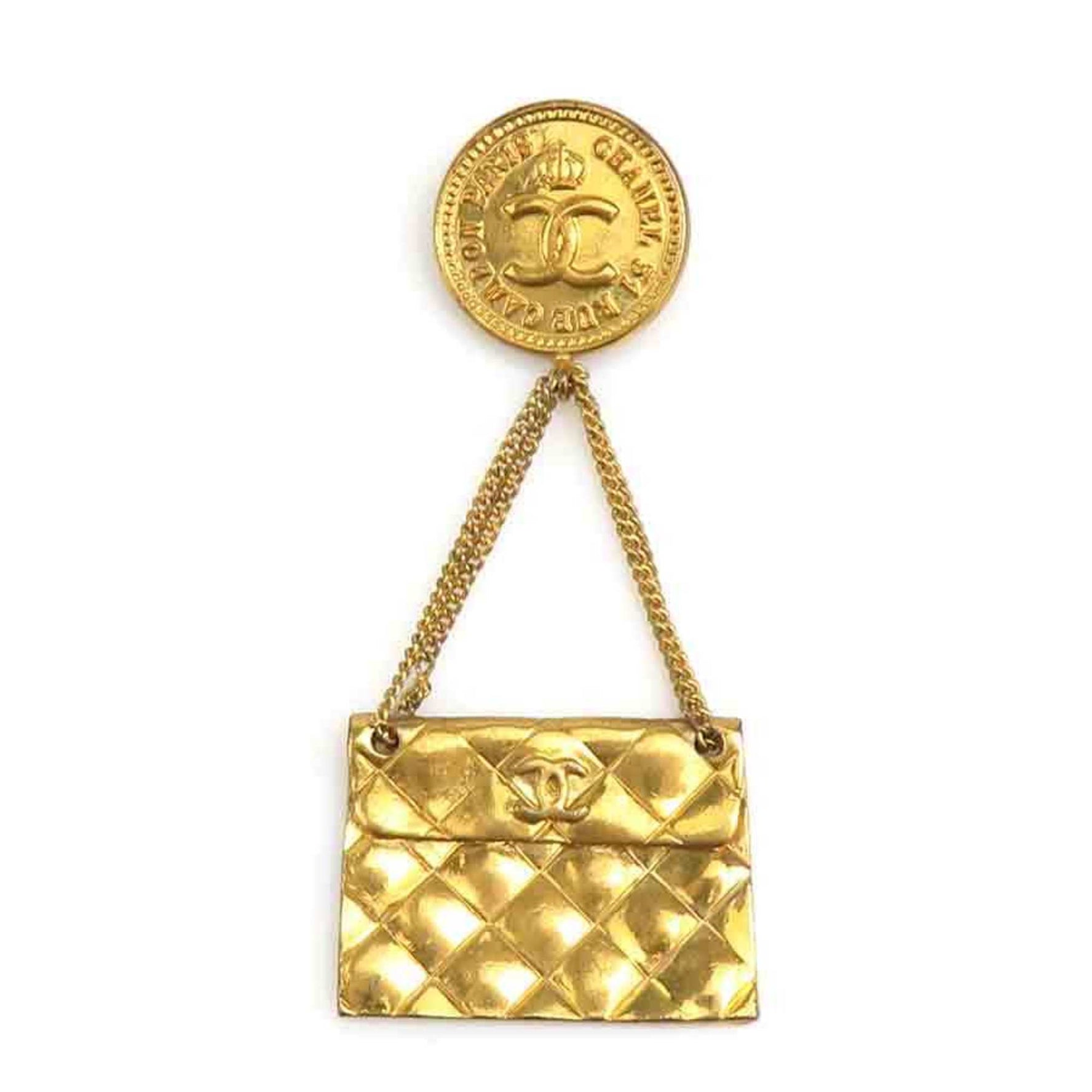 CHANEL Brooch Coco Mark Metal