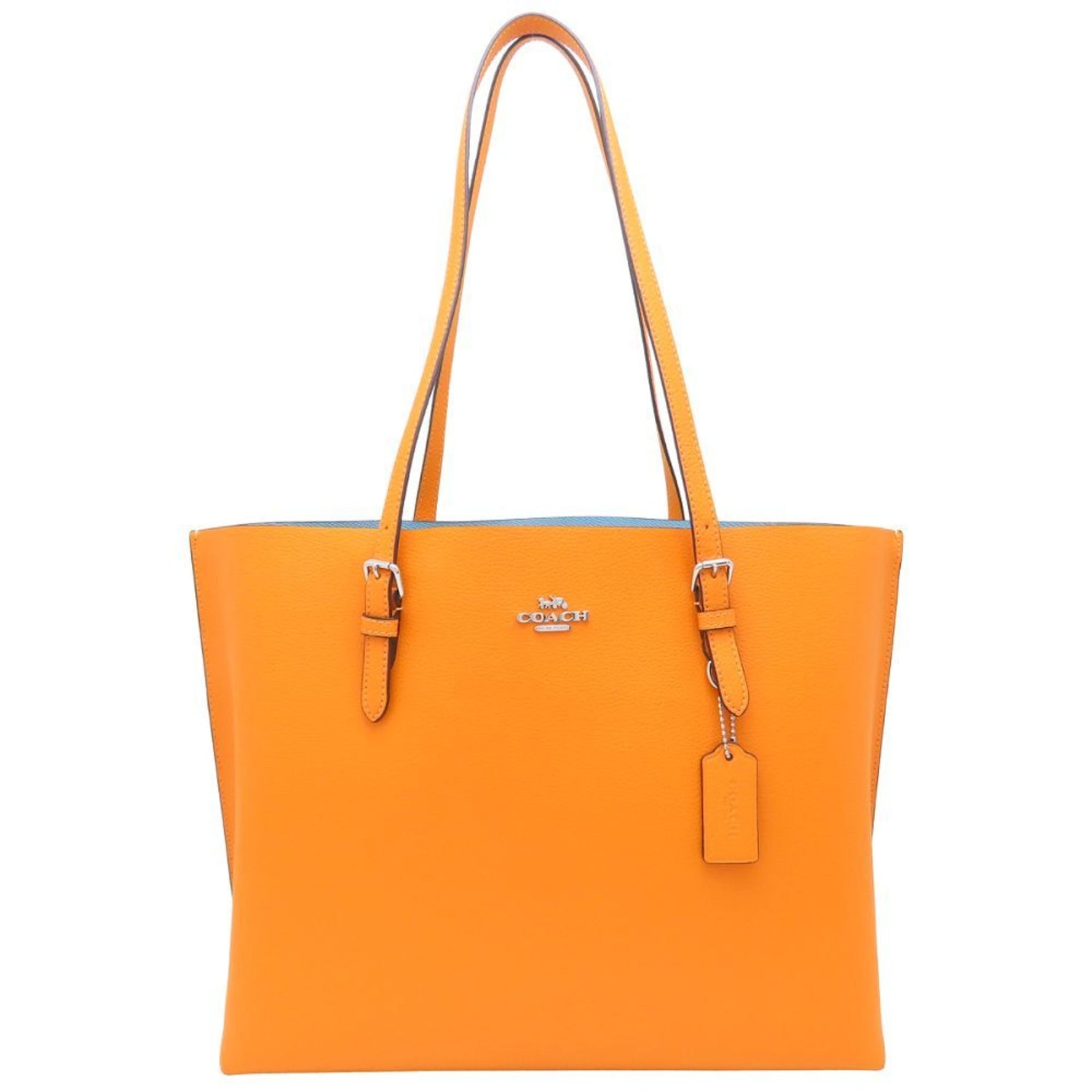 COACH Molly Tote 1671 Leather Bag in Orange and Blue