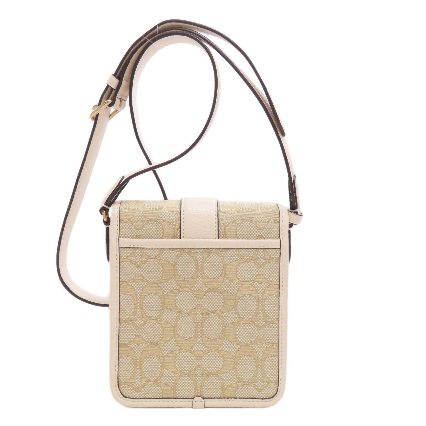 Coach North South Ronnie Crossbody Signature Shoulder Bag Canvas Leather