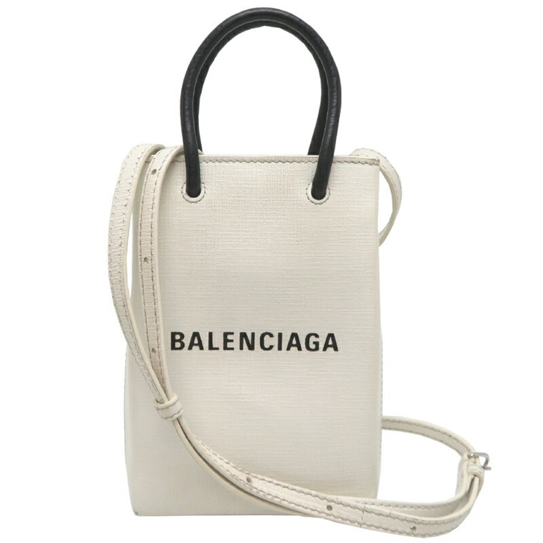 Balenciaga Phone Women's Shoulder Bag Leather White