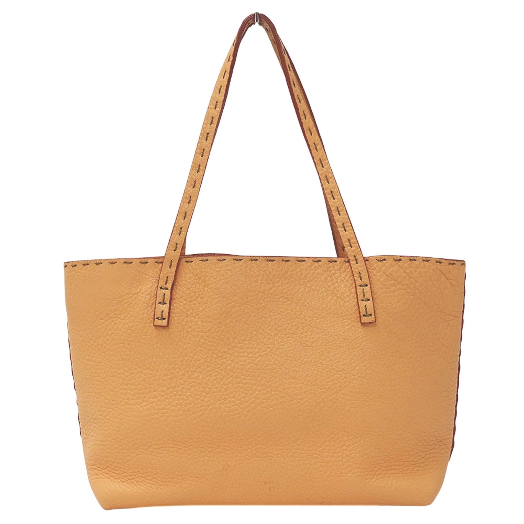 Fendi Selleria Tote Bag in Beige Leather with Pouch